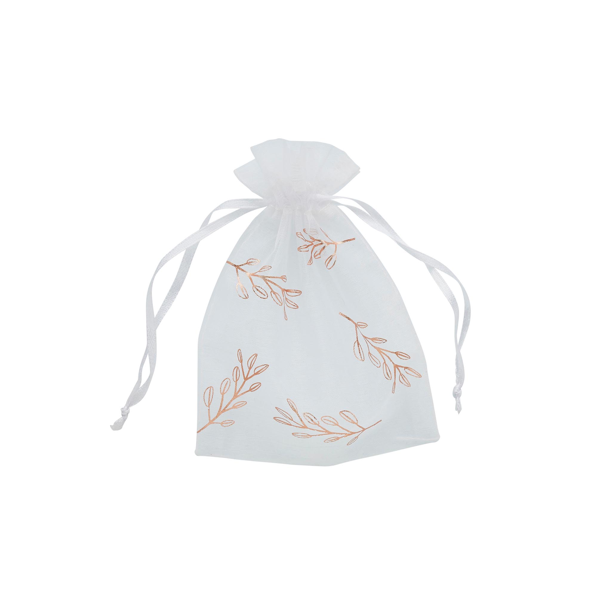 Rose Gold Vine Organza Bags - Pack of 10