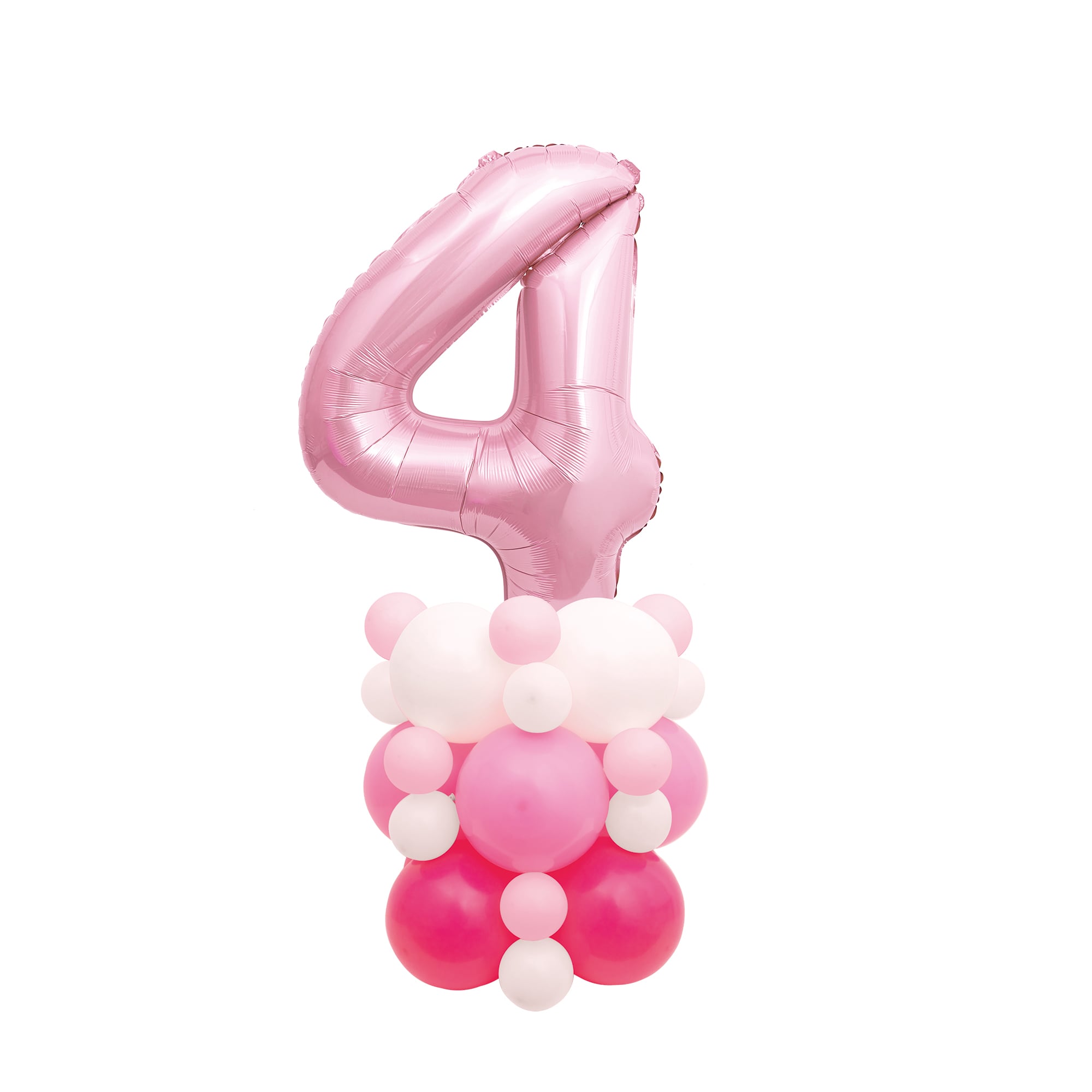 Pink 51-Inch Age 4 Air-Fill Balloon Stack Set
