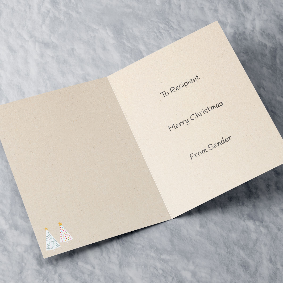 Personalised Christmas Card - Trees, Any Name