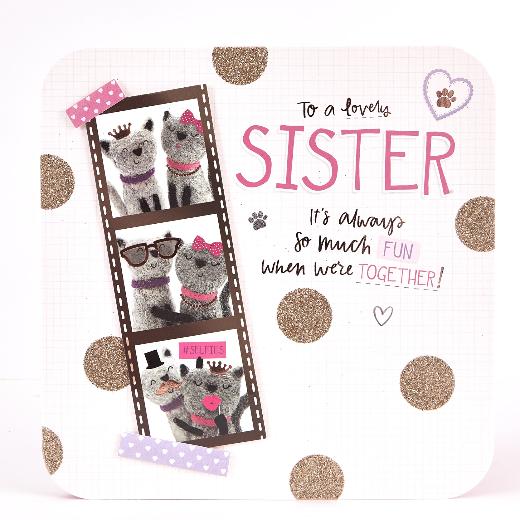 Exquisite Collection Birthday Card - Sister Cats
