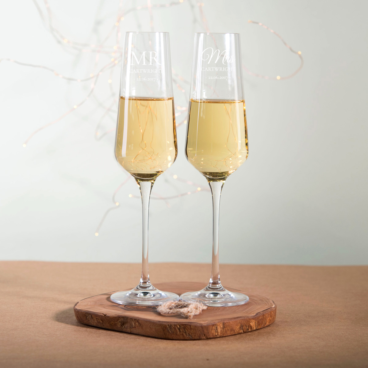 Personalised Set Of Premium Flutes - Mr & Mrs