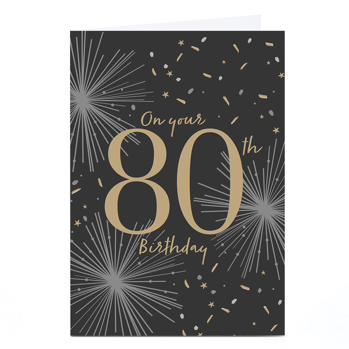 Personalised 80th Birthday Card - On Your 80th Fireworks
