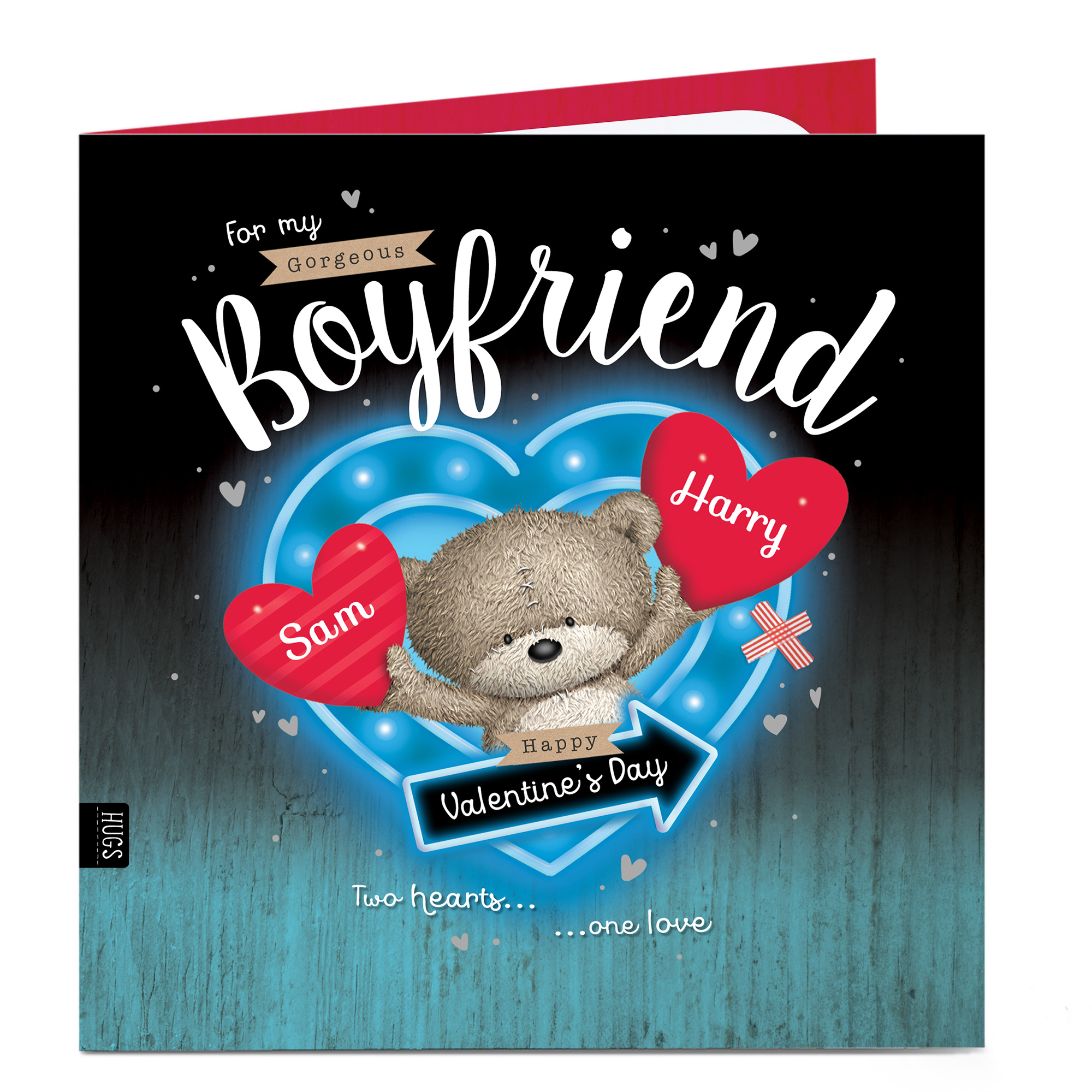 Personalised Valentine's Card - Two Hearts One Love Boyfriend