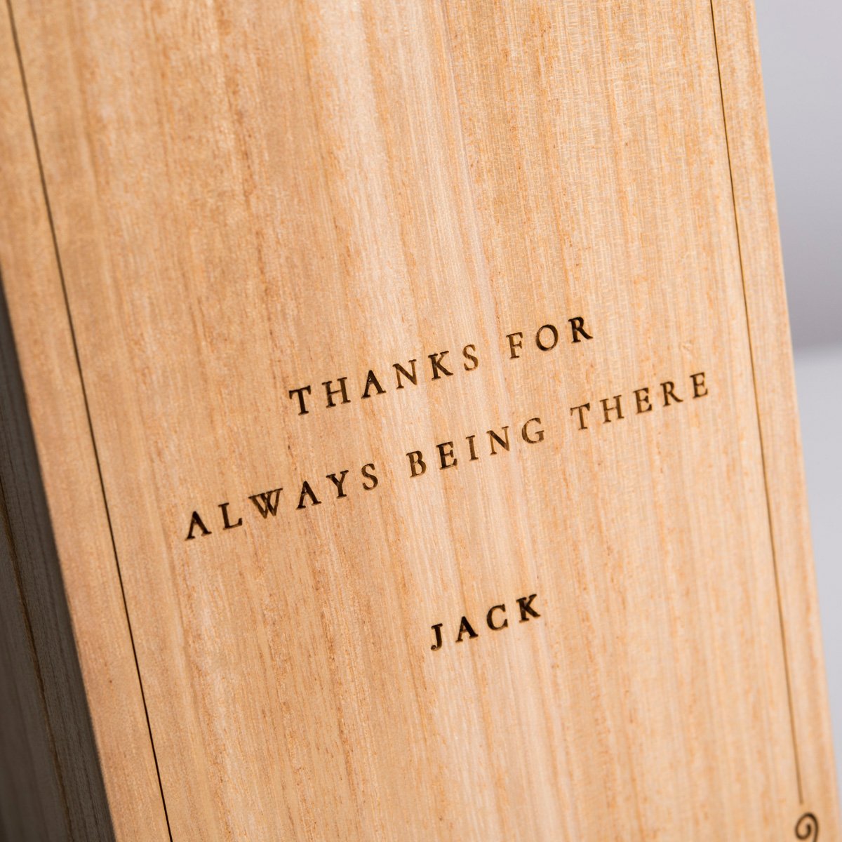 Personalised Luxury Wooden Whisky Box With Glenfiddich Whisky - Baroque Monogram