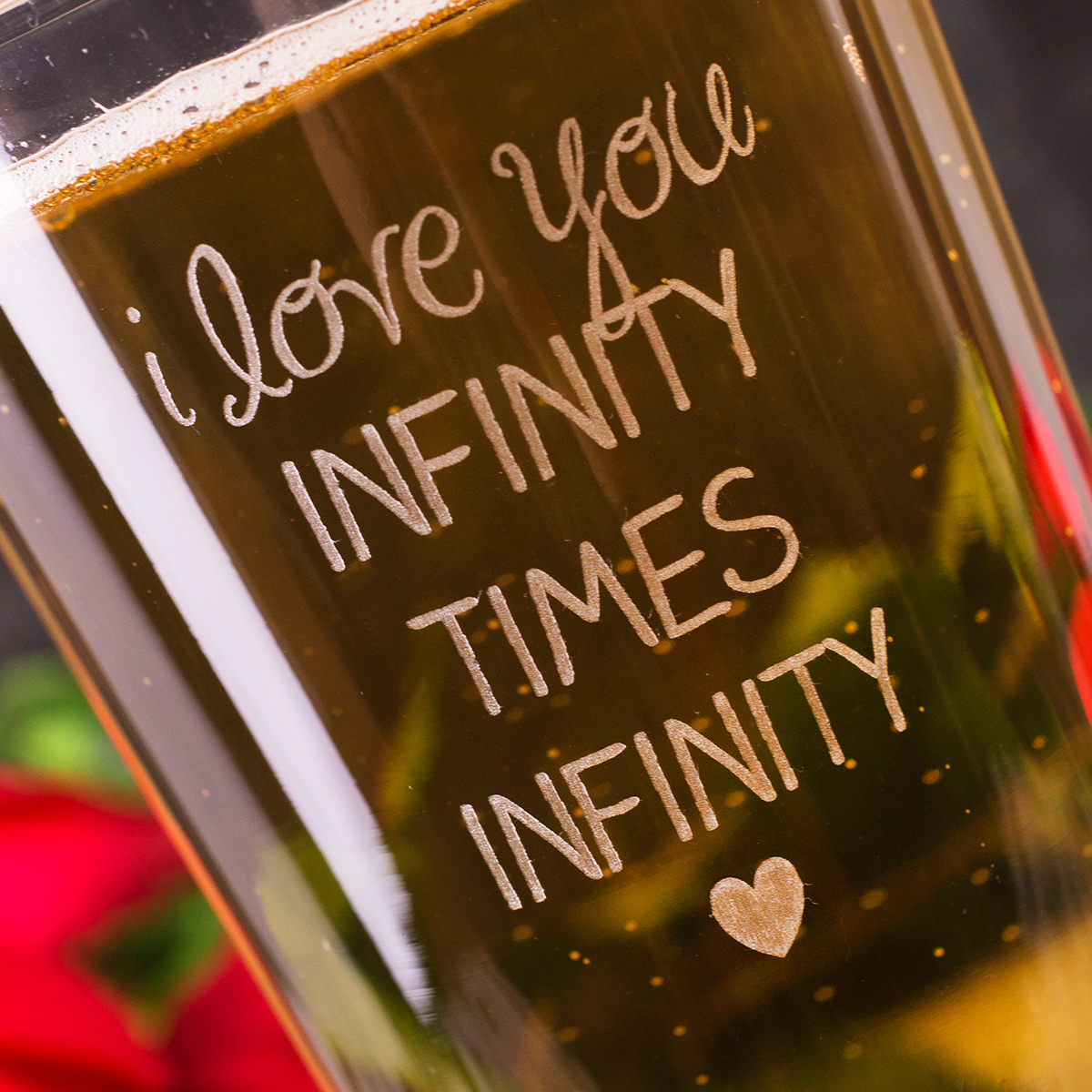 Personalised Infinity Times Infinity Beer Pint Glass 