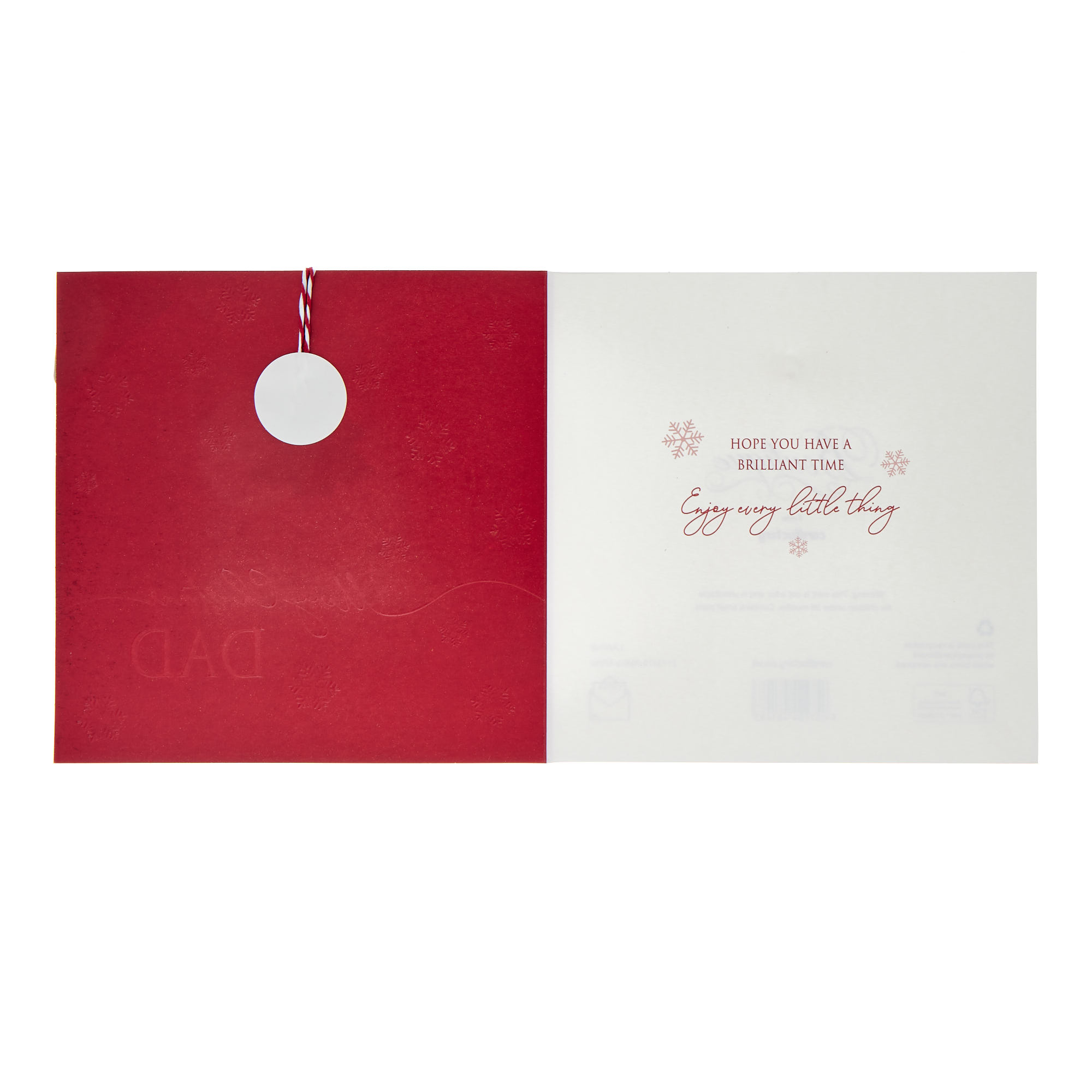 Dad Red & White Tree Christmas Card