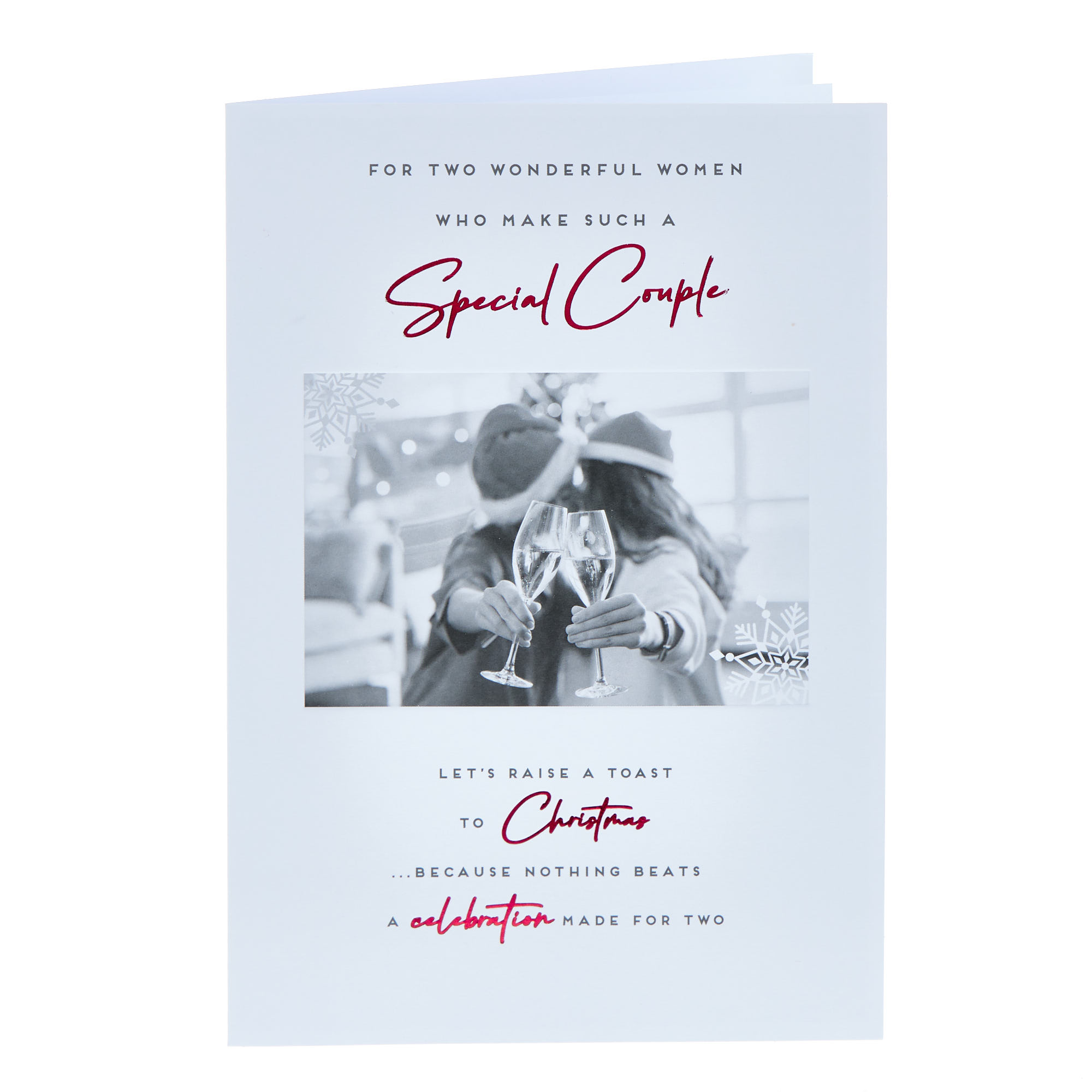 Two Wonderful Women Black & White Photo Christmas Card