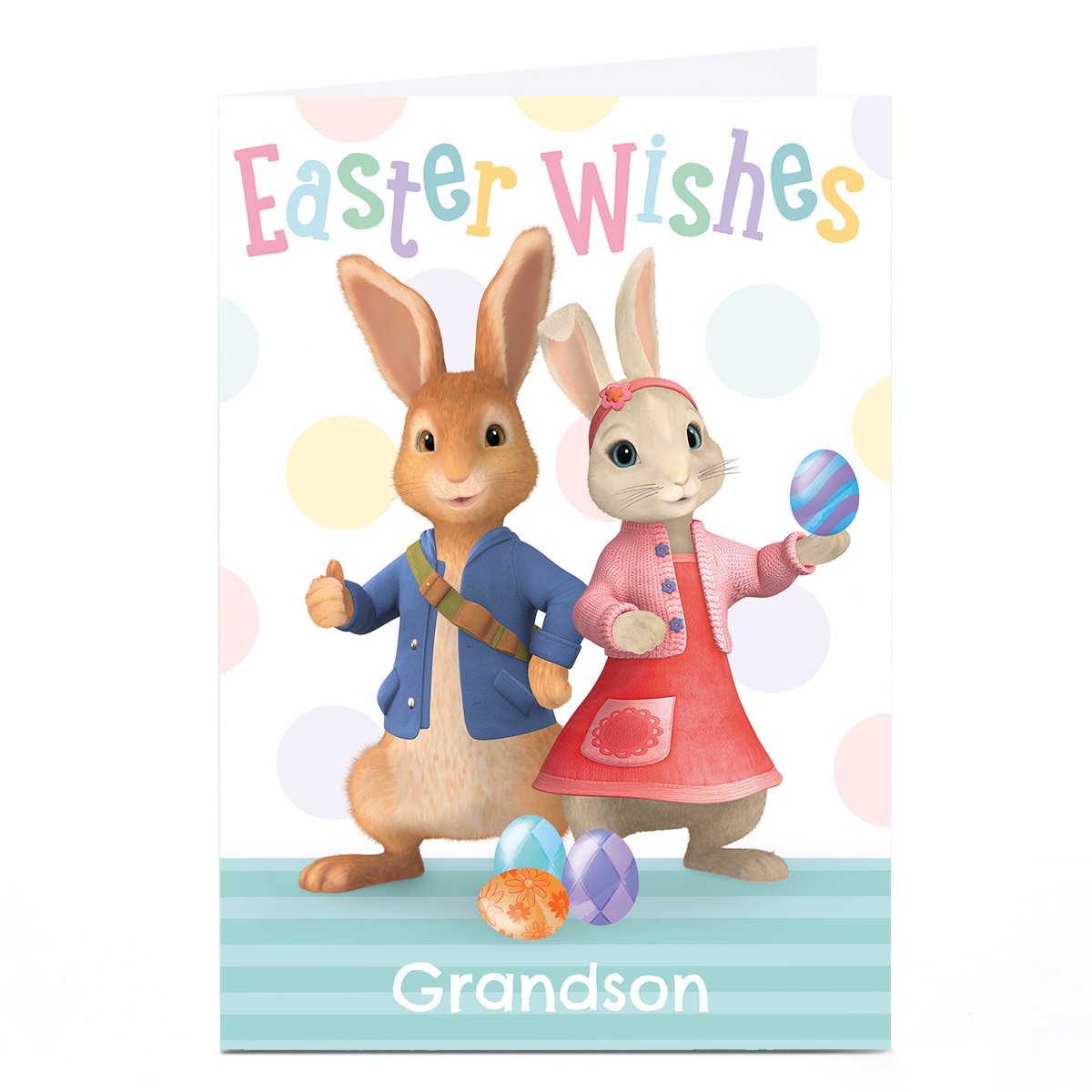 Personalised Peter Rabbit Easter Card - Easter Egg Hunt, Grandson