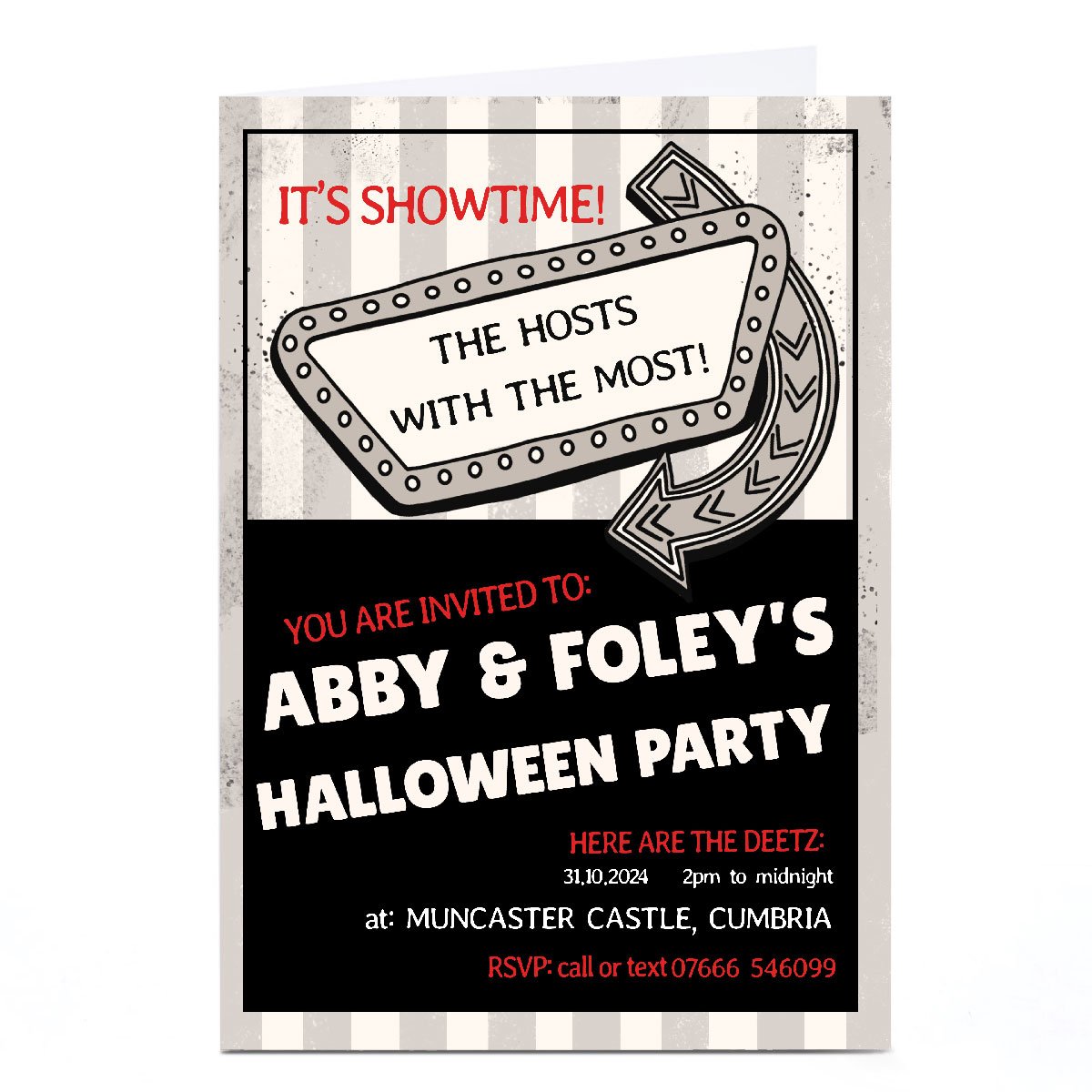 Personalised Halloween Invitation - Showtime
