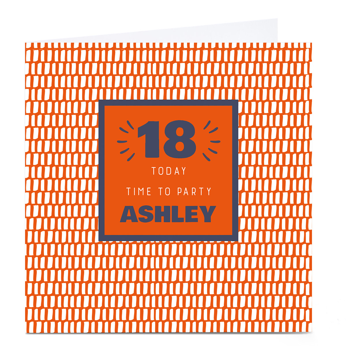 Personalised 18th Birthday Card - Time To Party, Orange