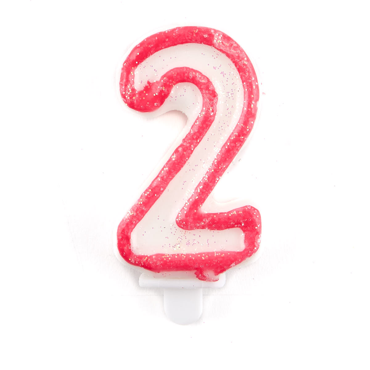 Pink Glittery Number 2 Birthday Candle