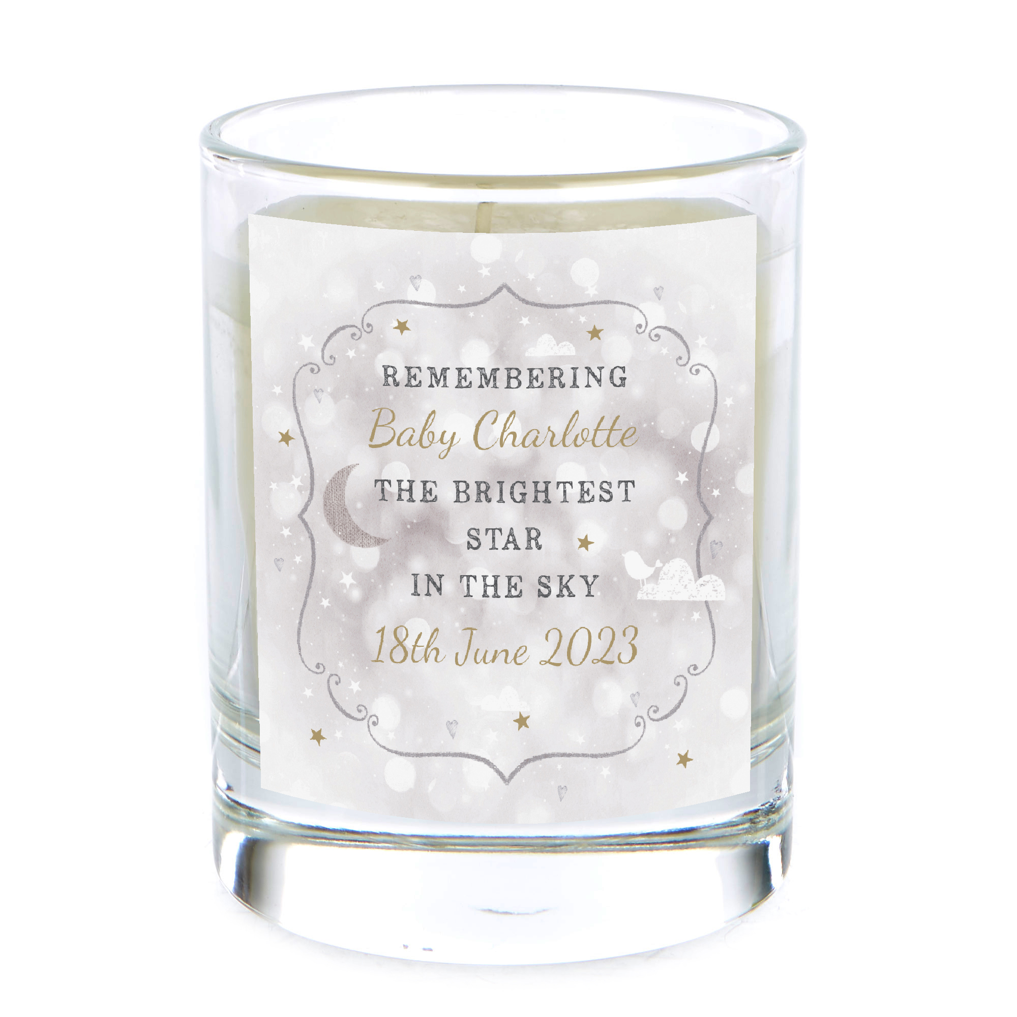 Personalised Pomegranate & Cashmere Scented Candle - Baby Loss