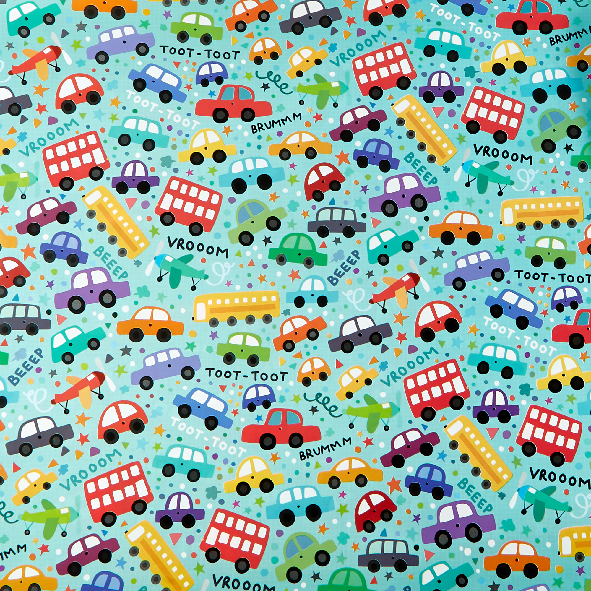 Colourful Vehicles Wrapping Paper - 24 Sheets