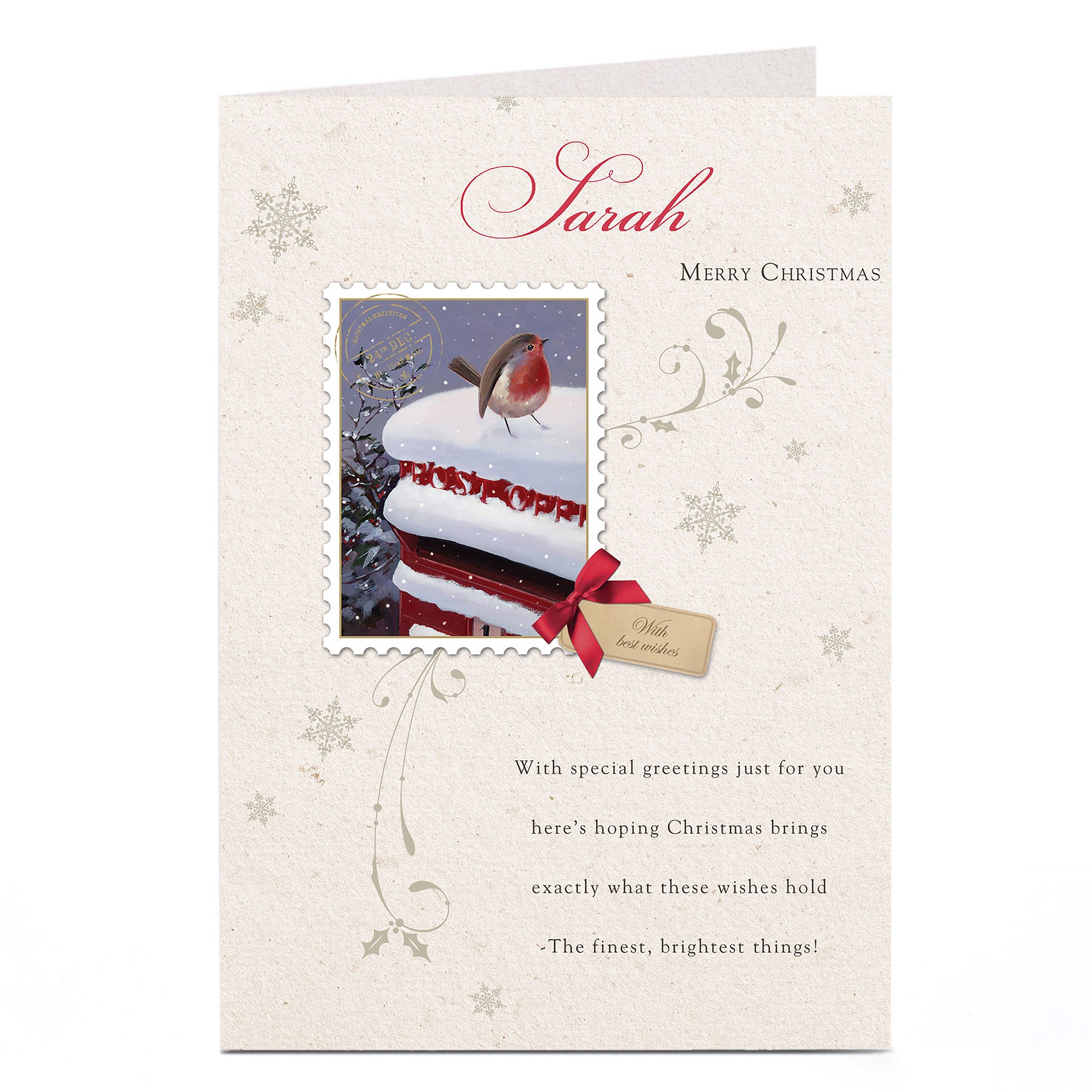 Personalised Christmas Card - Little Robin