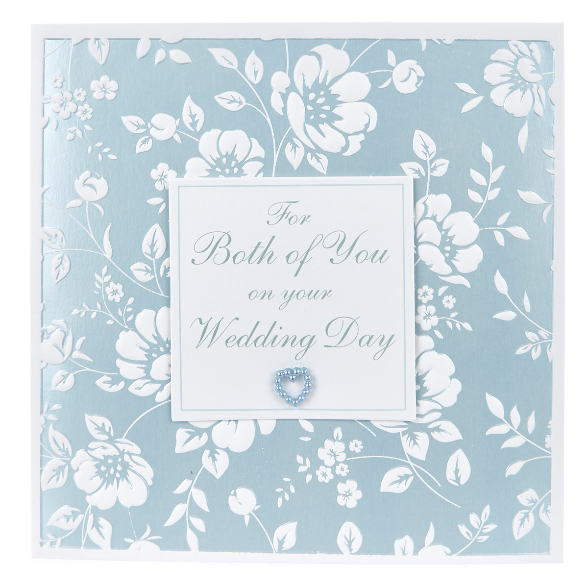 Boutique Collection Wedding Card - Both Of You, Blue & White