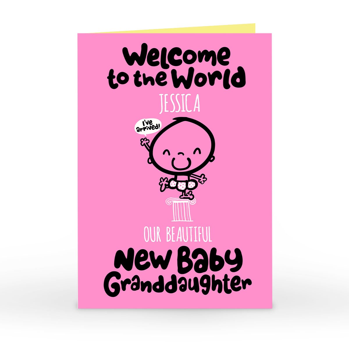 Personalised Fruitloops New Baby Card - Granddaughter, Welcome To The World