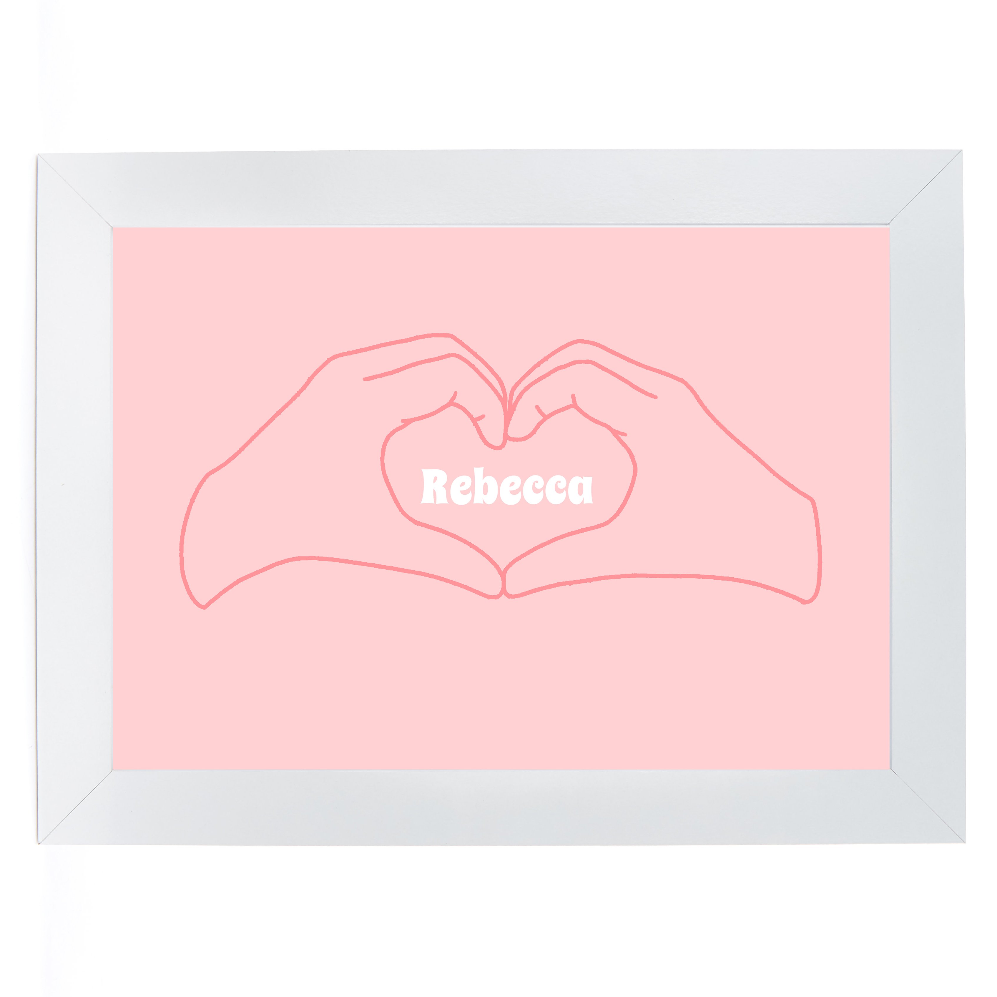 Personalised Print - Western Disco Heart Hands with Name