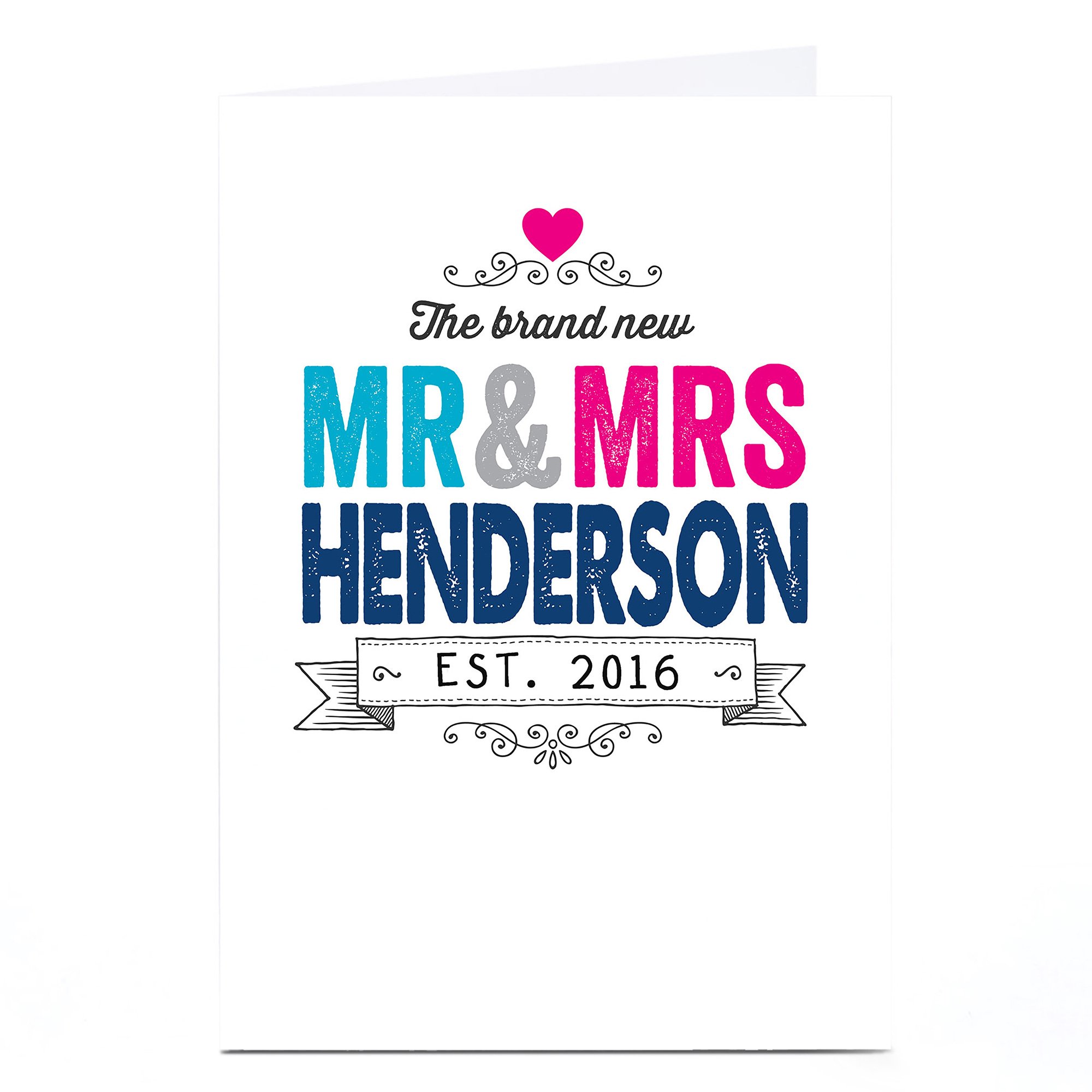 Personalised Wedding Card - Brand New Mr & Mrs