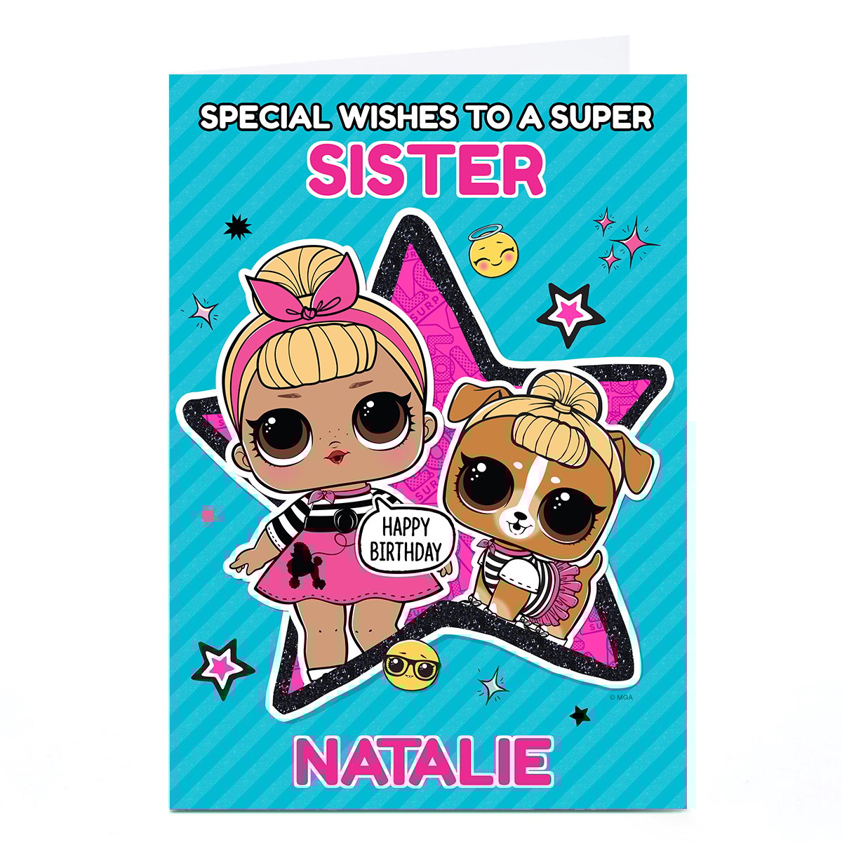 Personalised L.O.L. Surprise! Birthday Card - Super Sister