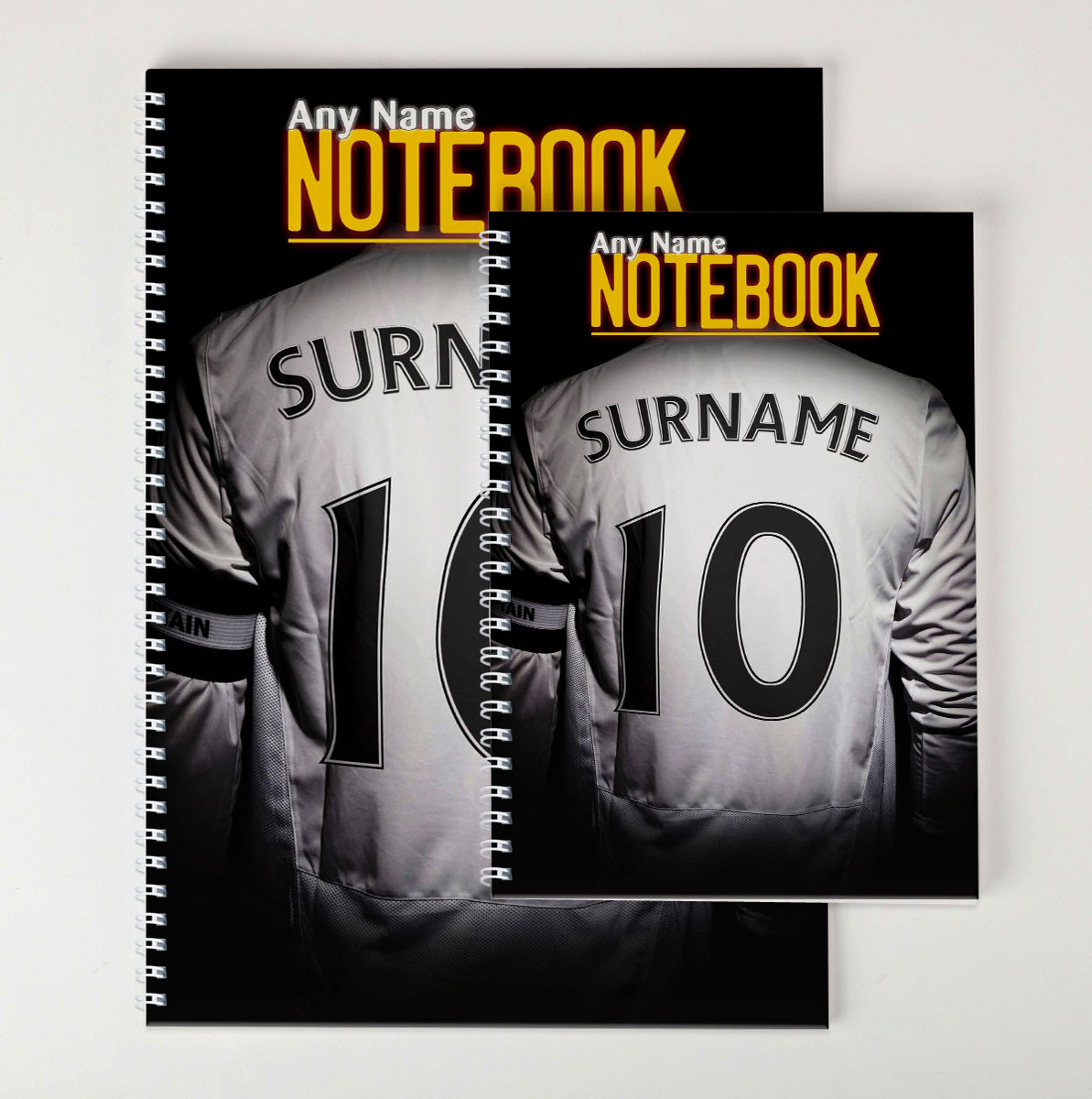 Personalised White Football Shirt Notebook