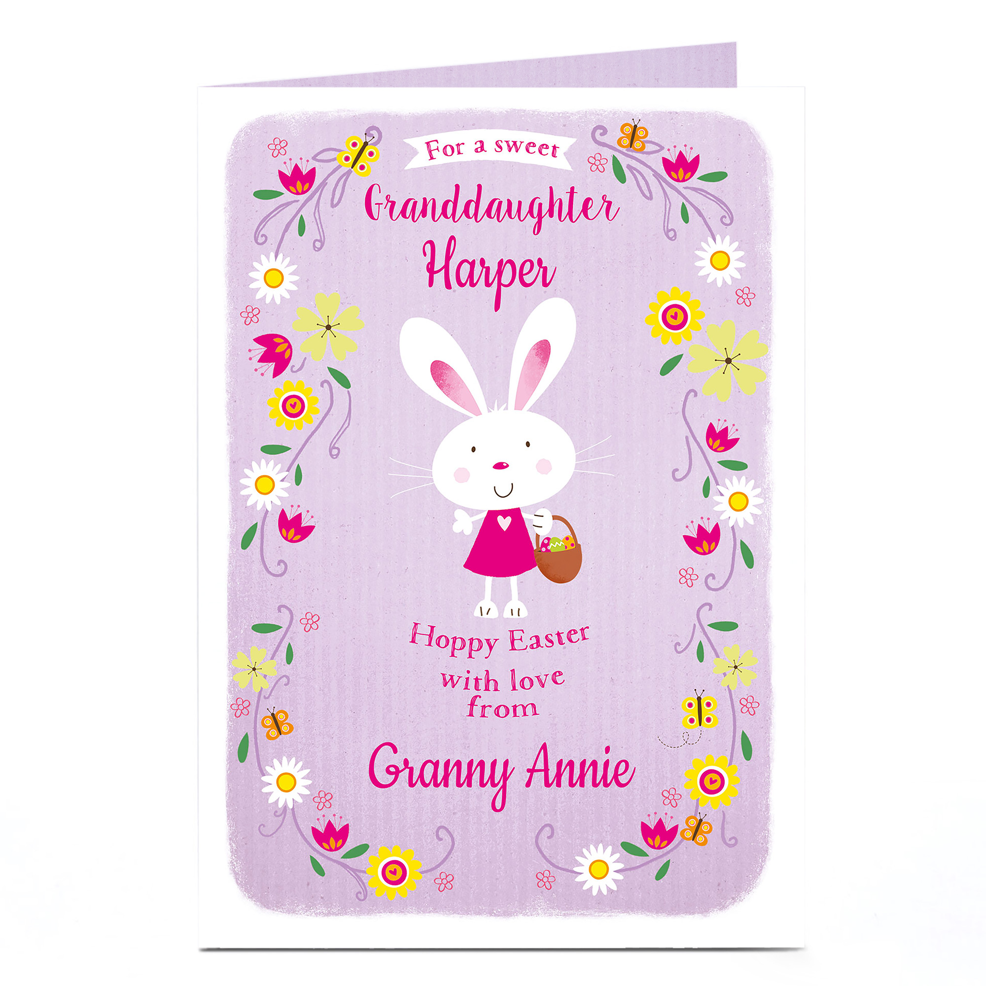 Personalised Easter Card - Hoppy Easter Granddaughter