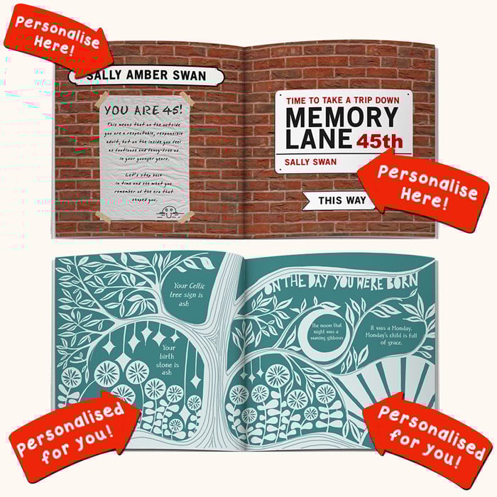 Personalised Book - Memory Lane 45th Birthday
