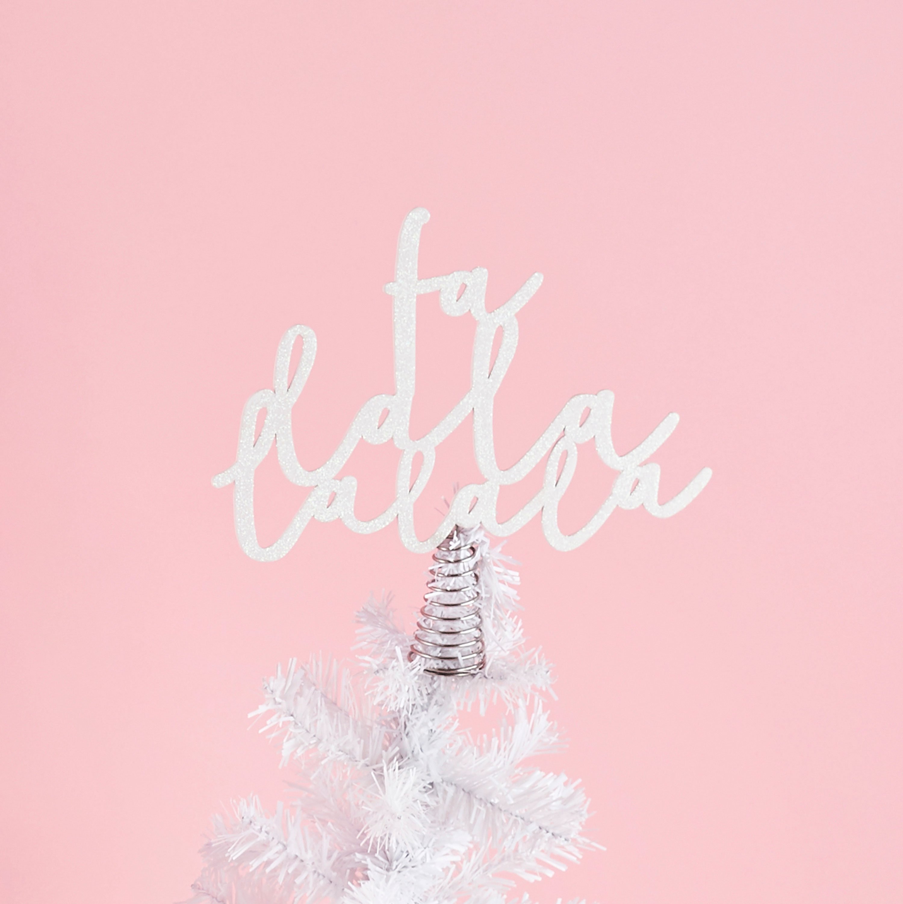 White Falala Wooden Christmas Tree Topper