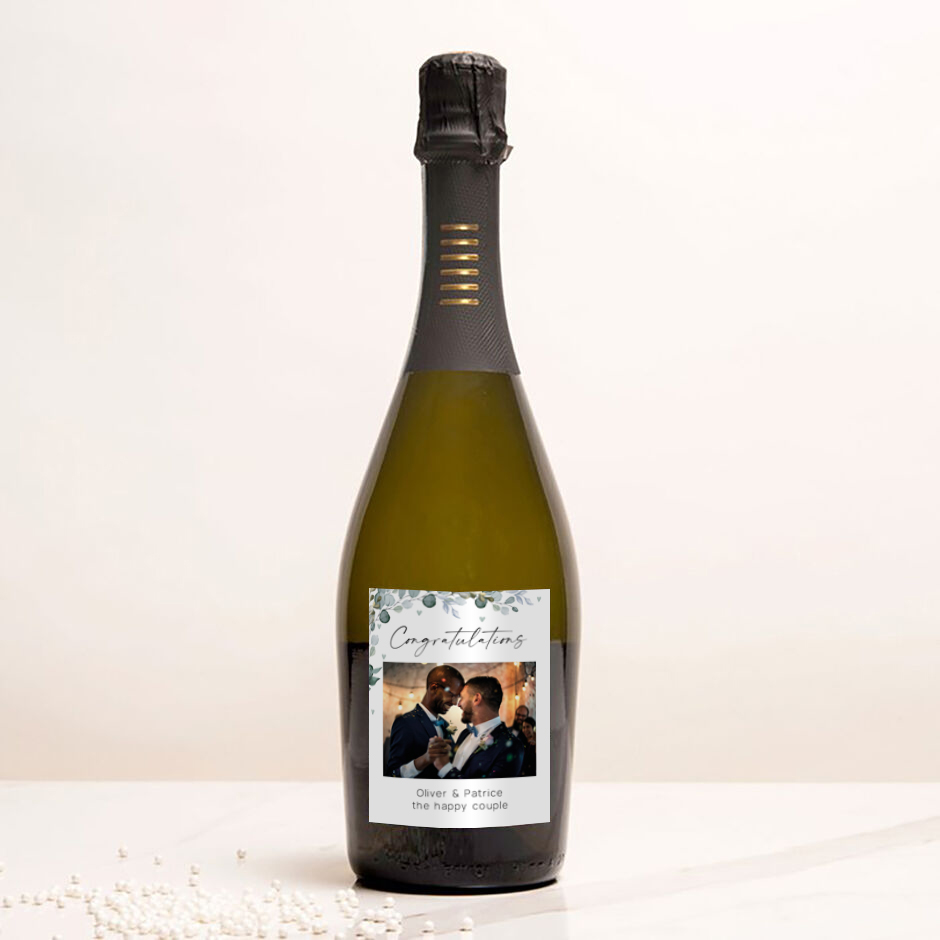 Personalised Photo Upload Wedding Prosecco - Congratulations
