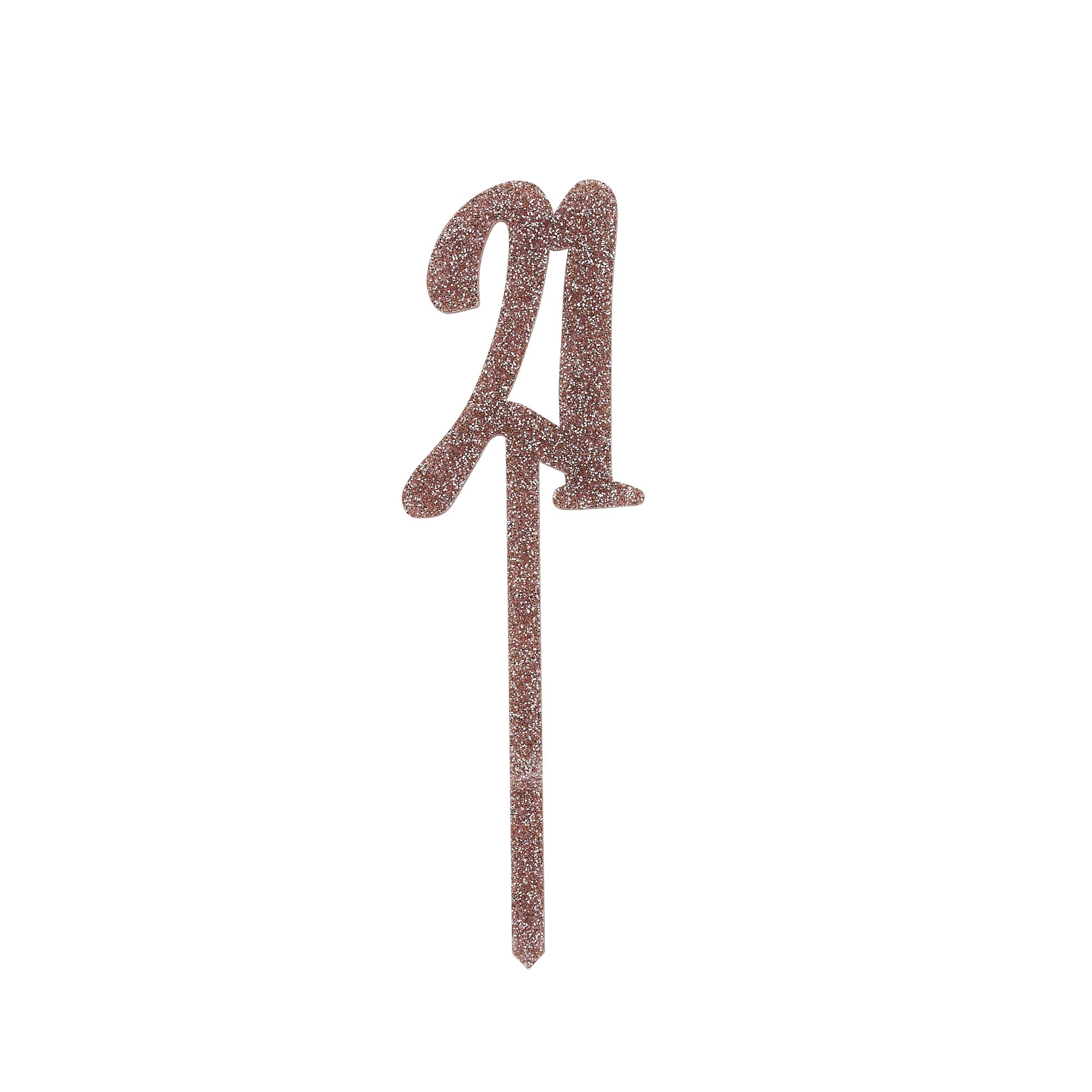 Metallic 21 Glitter Acrylic Cake Topper (3 Colour Options)