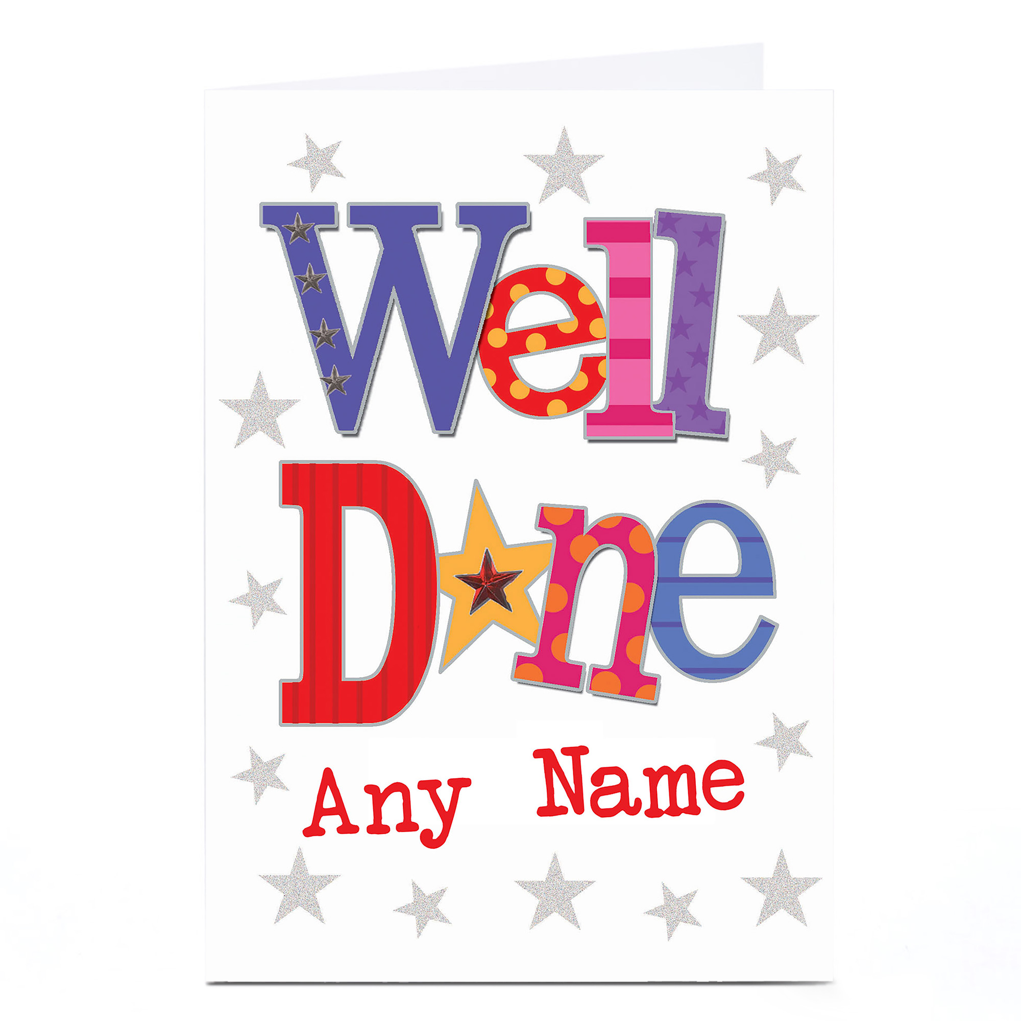 Personalised Well Done Card - Colourful Letters