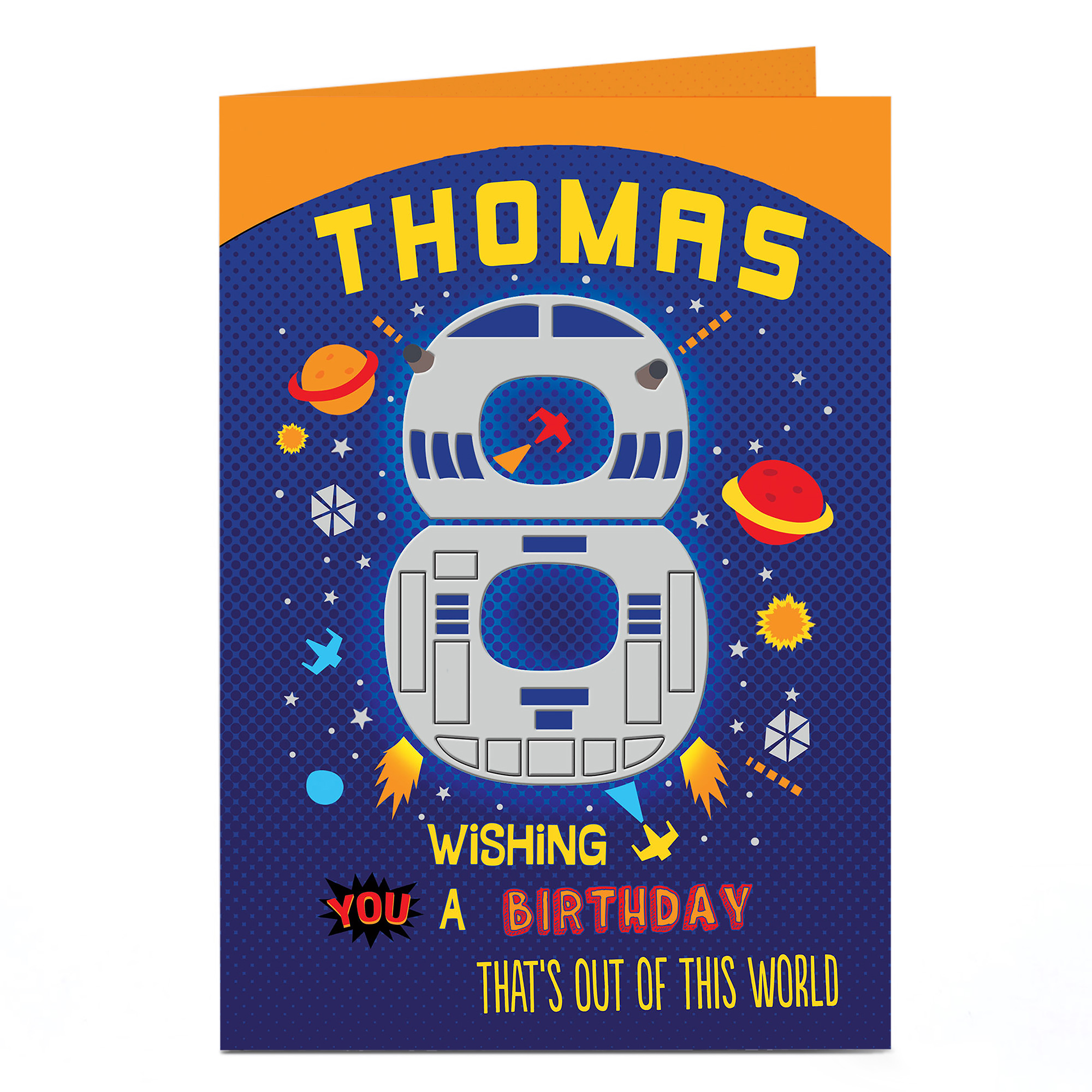 Personalised 8th Birthday Card - Robot