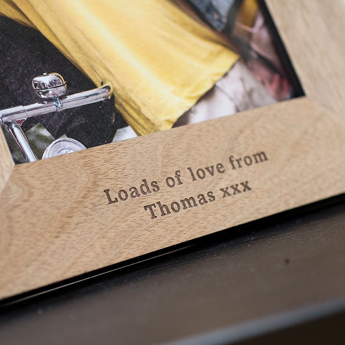 Personalised Engraved Wooden Photo Frame - Portrait Any Message