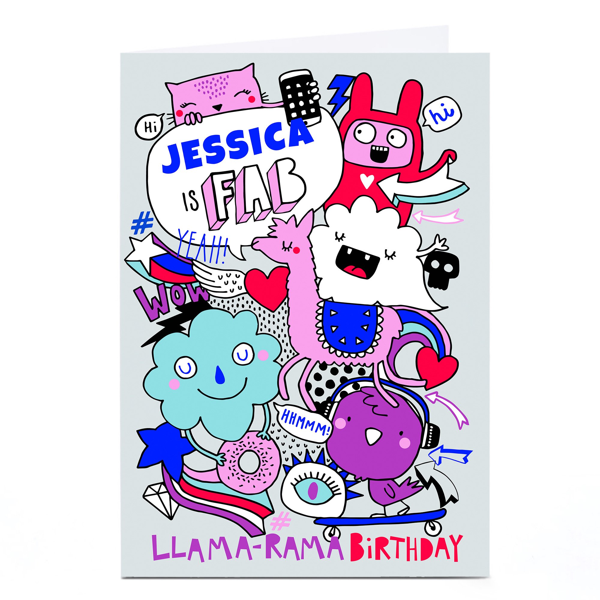 Personalised Bev Hopwood Birthday Card - Llama-Rama