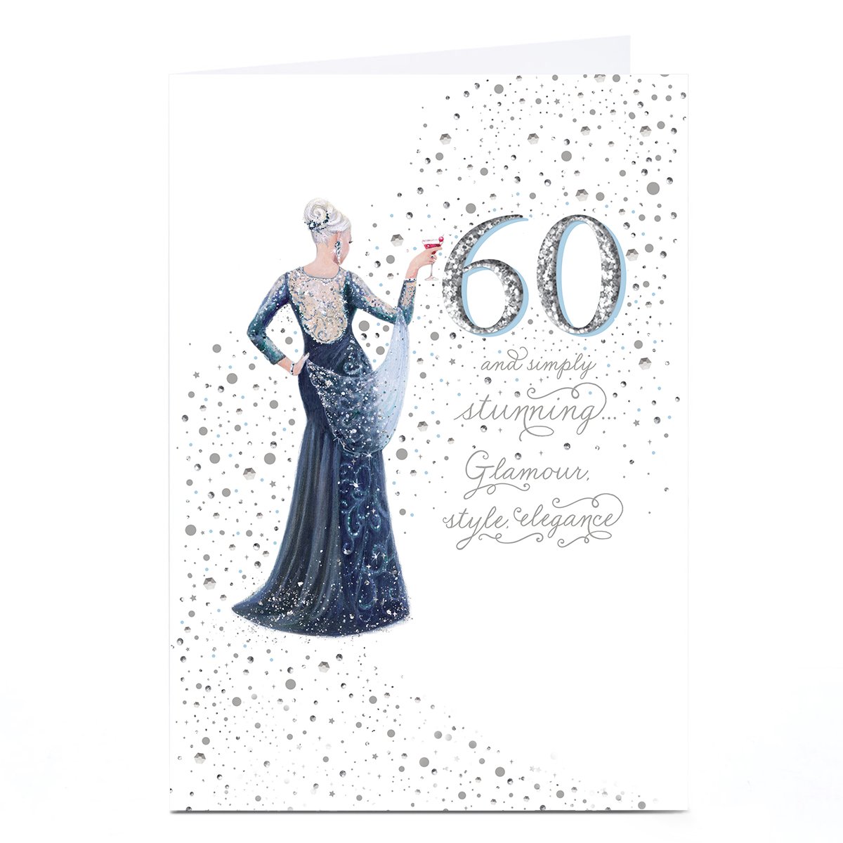 Personalised 60th Birthday Card - Glamour Style Elegance