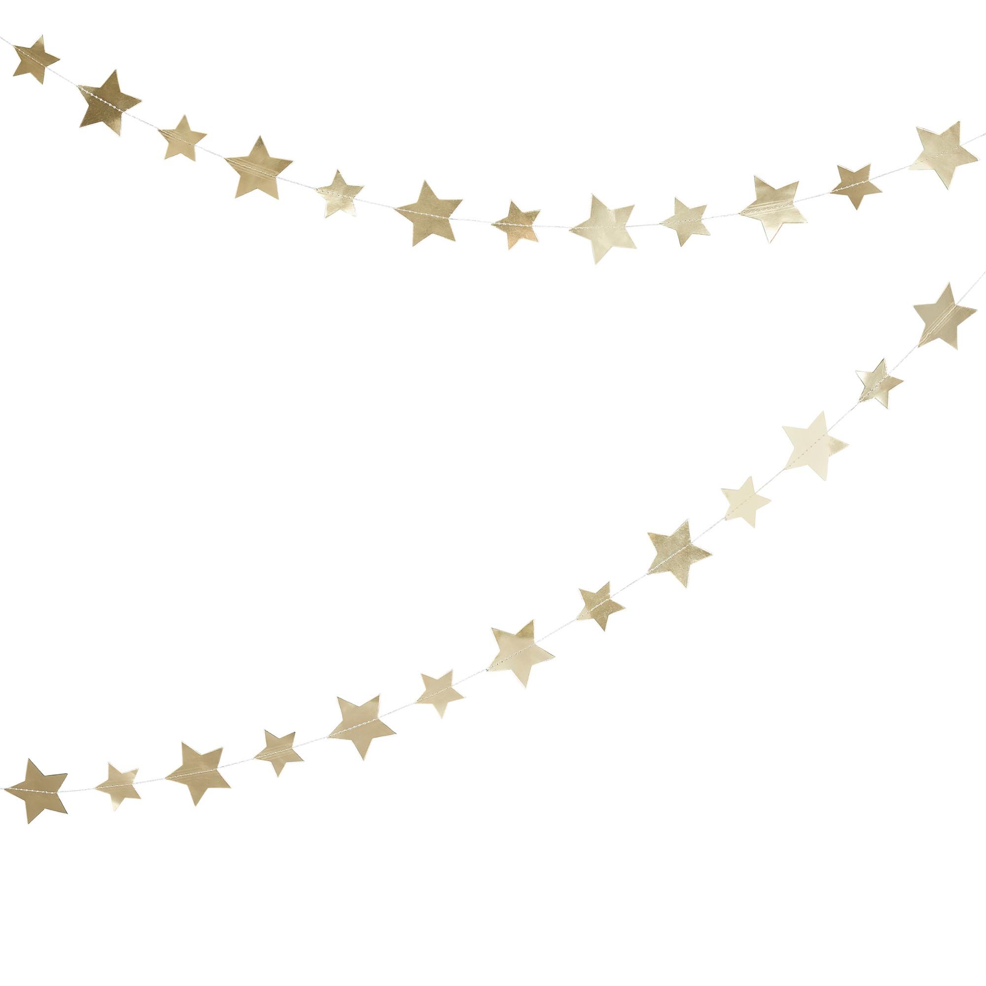 Gold Star Card Garland 4m