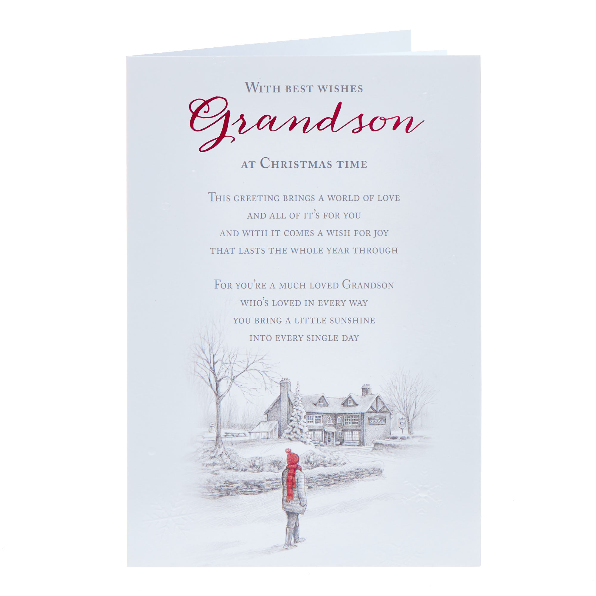 Grandson With Best Wishes Christmas Card