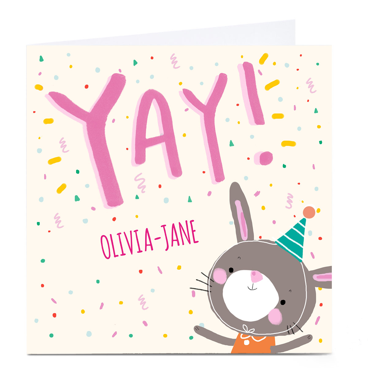 Personalied Carol Richardson Card - YAY Bunny