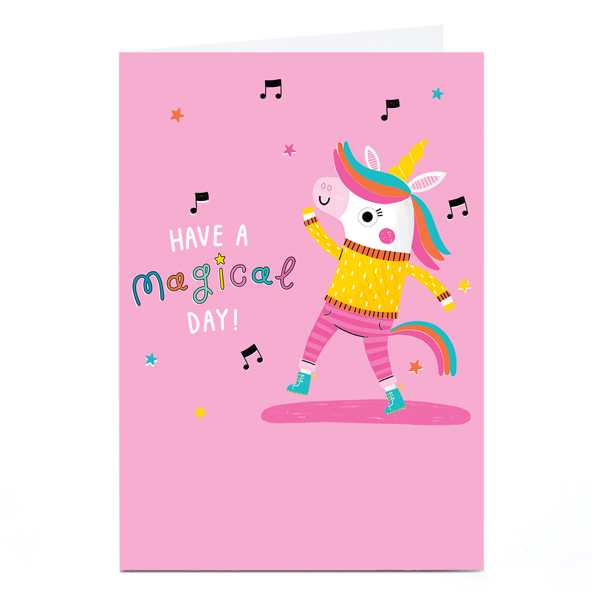 Birthday Card - Magical Day Dancing Unicorn