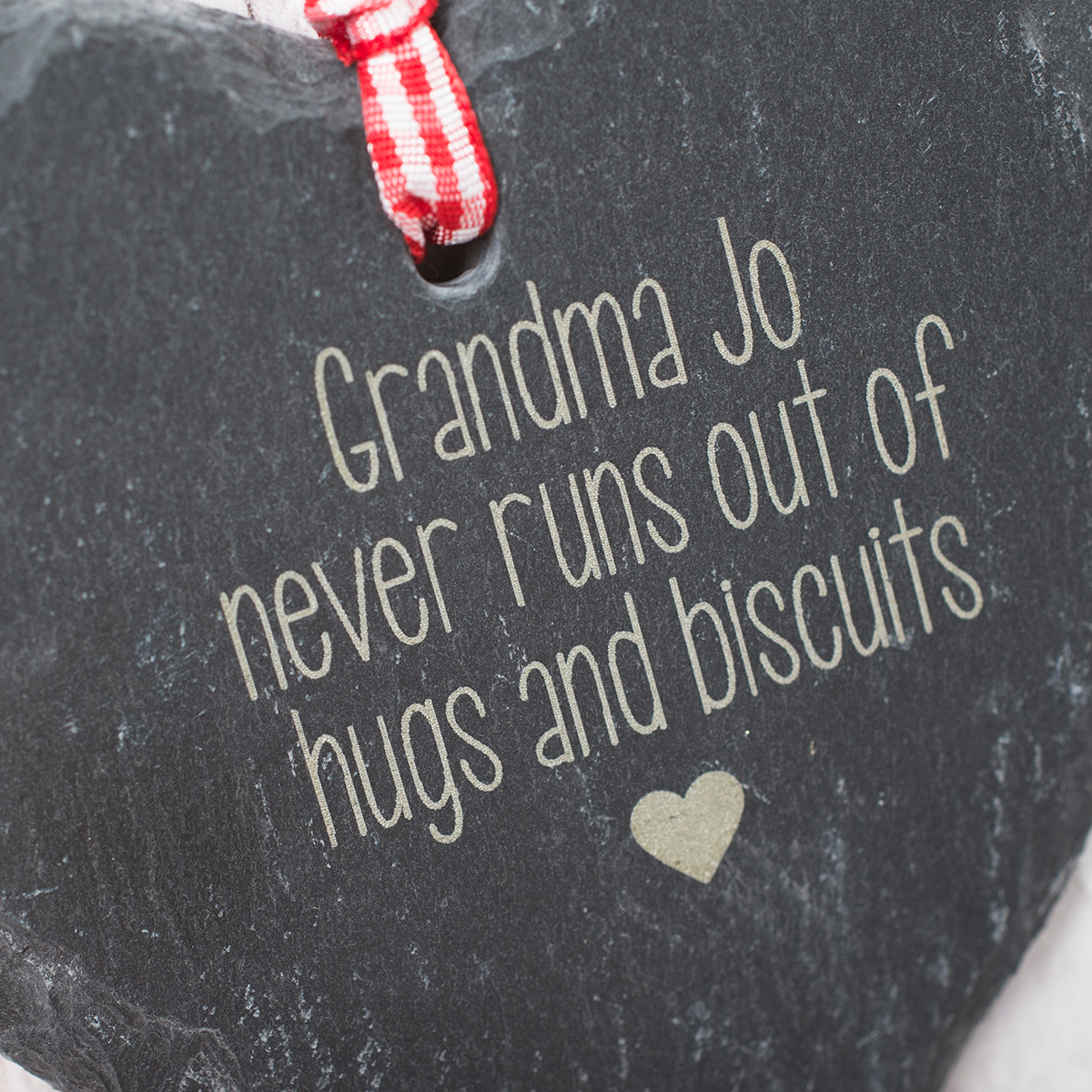 Personalised Engraved Heart-Shaped Slate Hanging Keepsake - Never Runs Out Of...