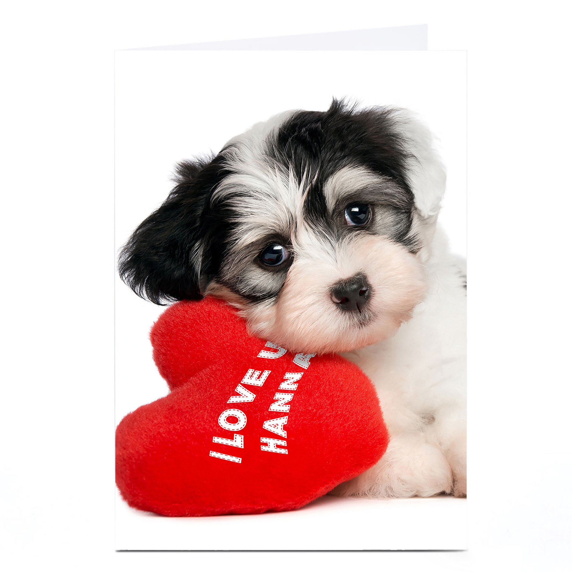 Personalised Card - I Love U Puppy