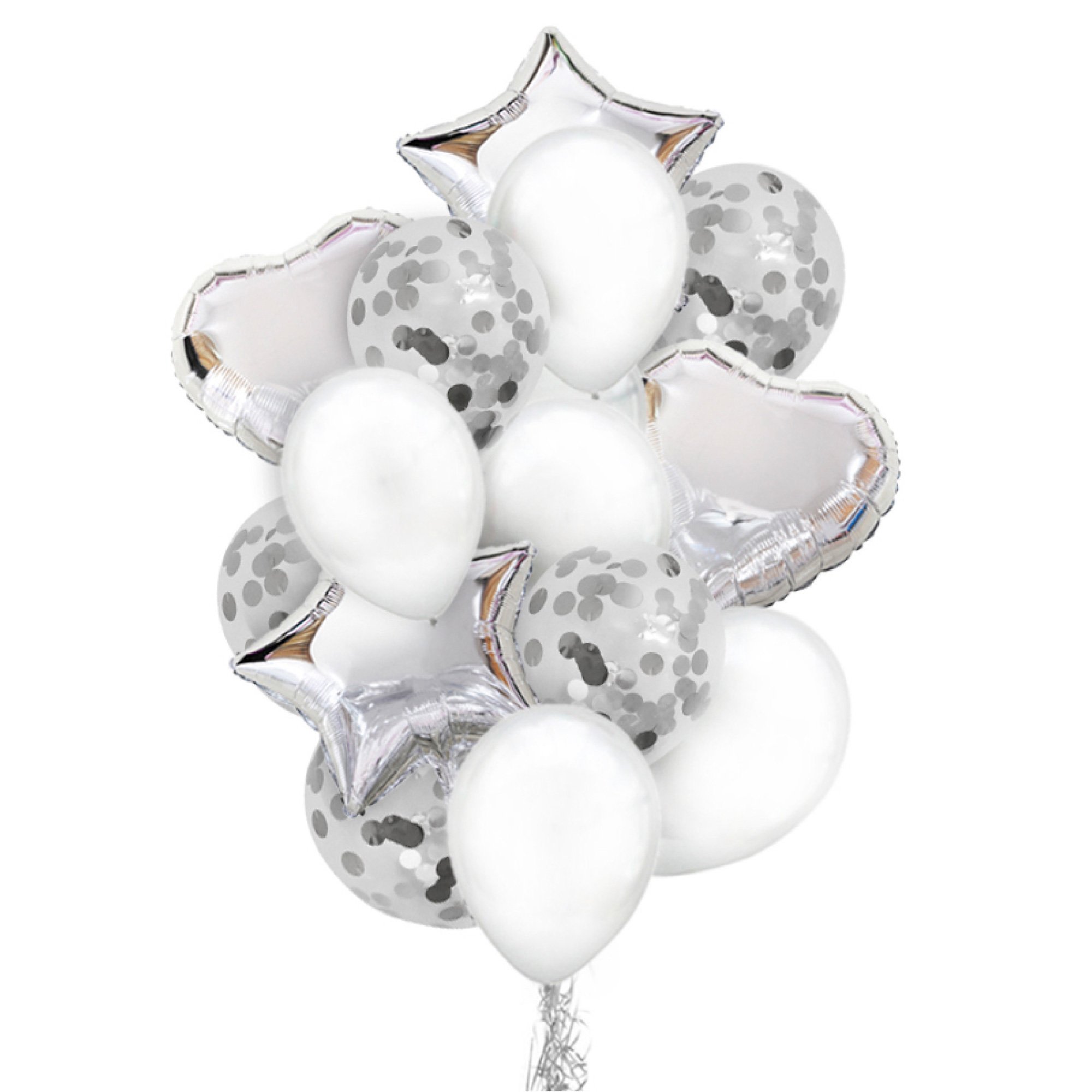 Silver Hearts & Starts Balloon Display Kit