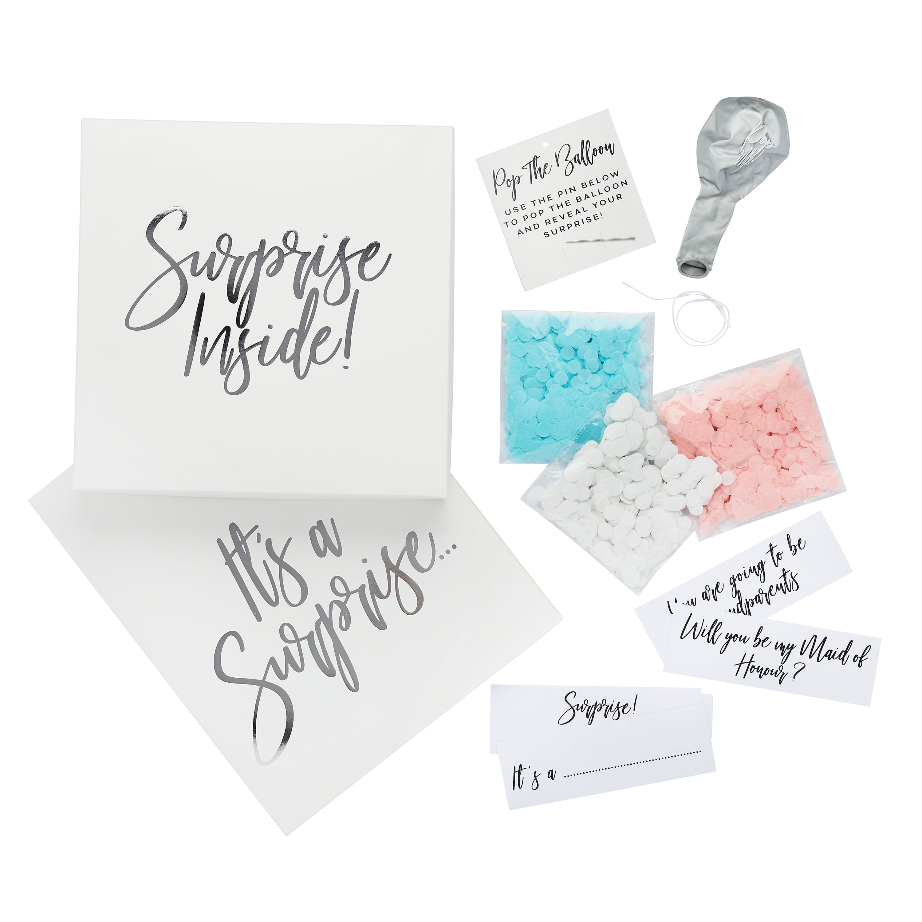 Metallic Silver Surprise In A Box Set