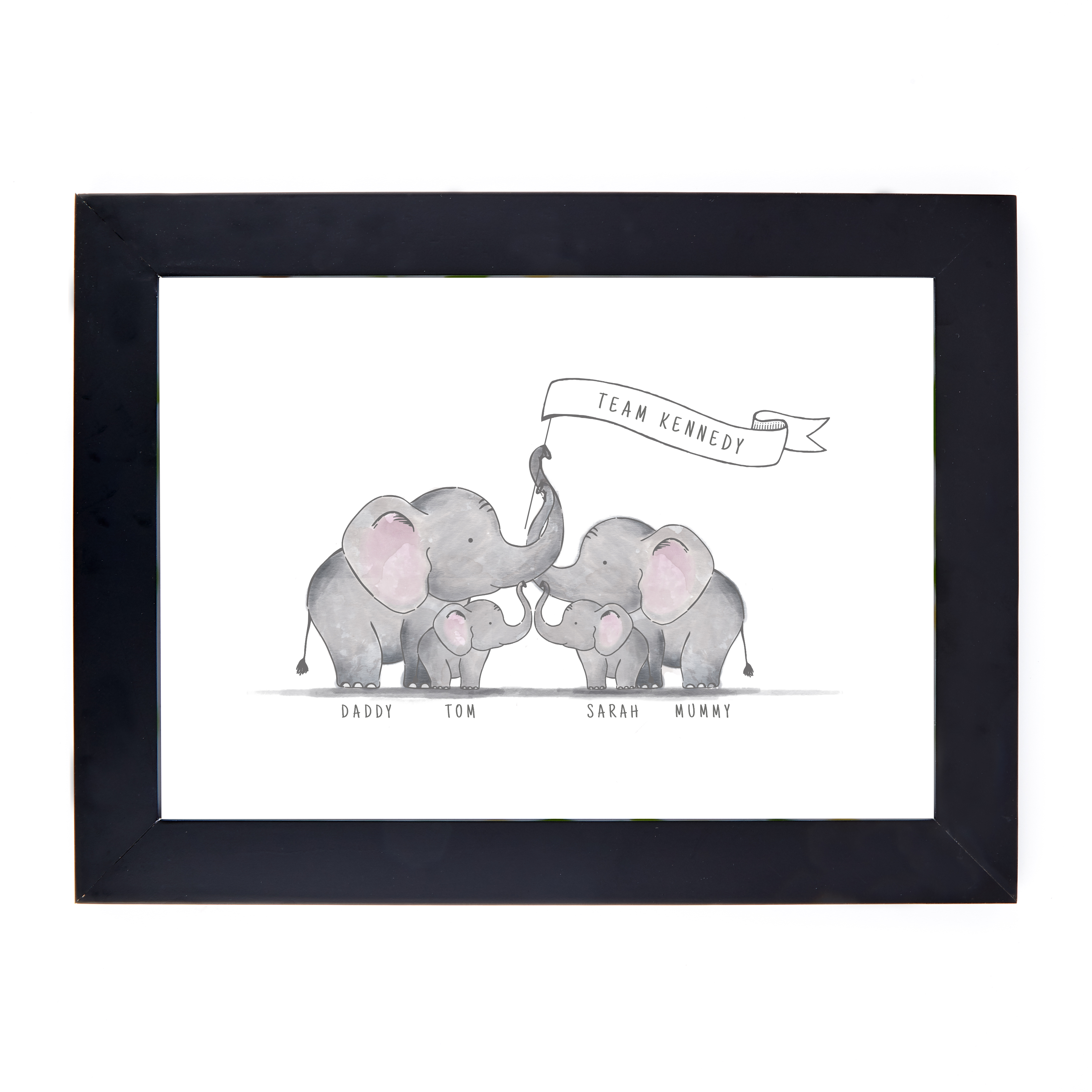 Personalised Print - Family Of Elephants