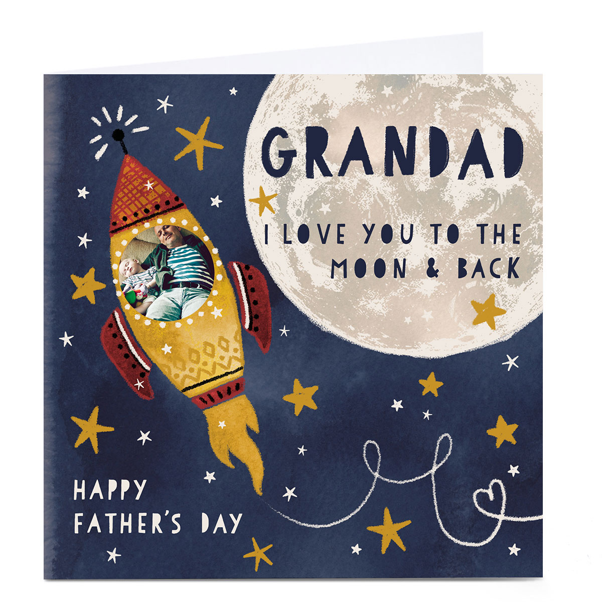 Photo Kerry Spurling Father's Day Card - Grandad Moon & Back