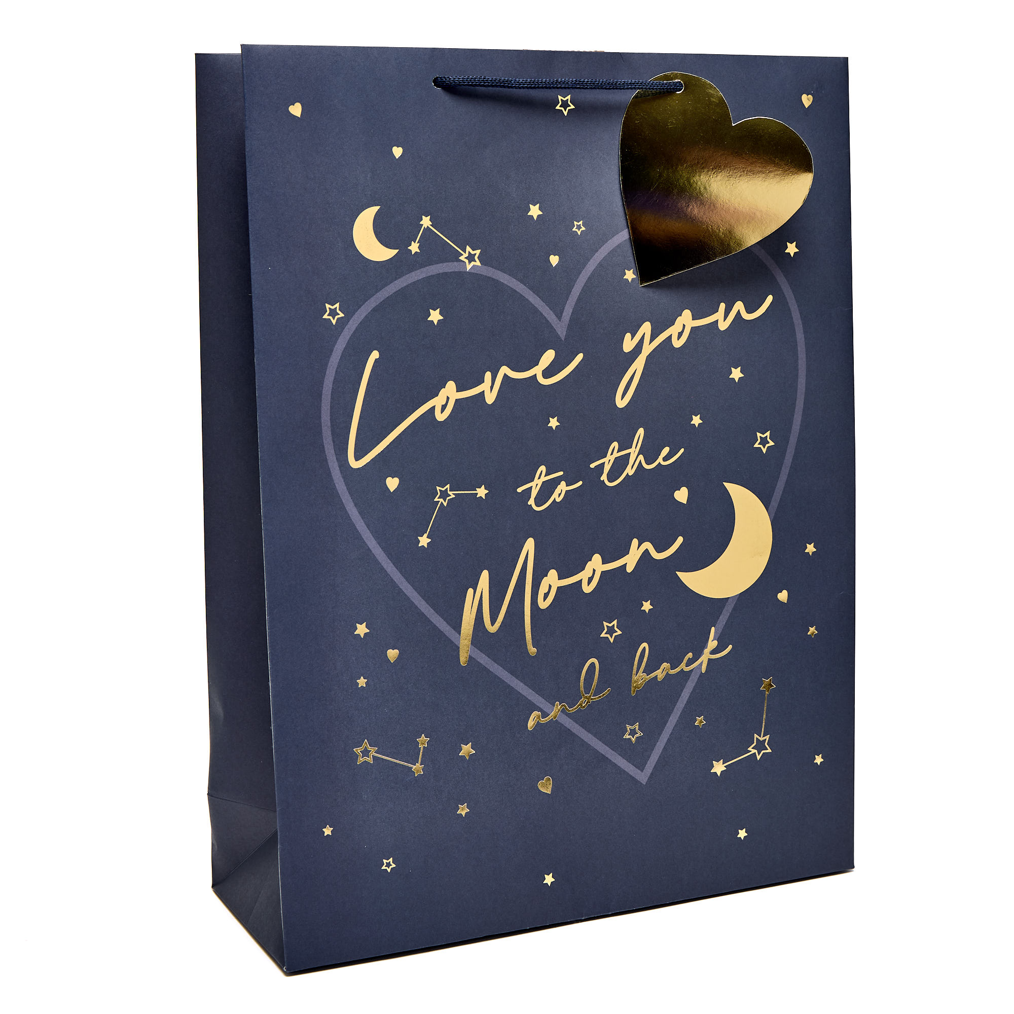 Navy Love You To The Moon & Back Extra Large Portrait Gift Bag