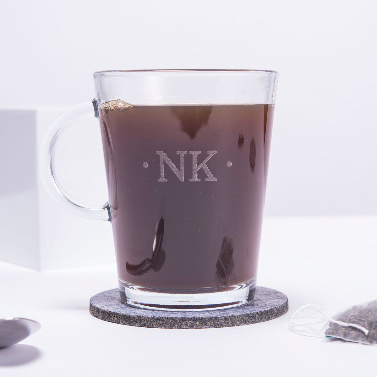 Personalised Engraved Glass Mug - Initials