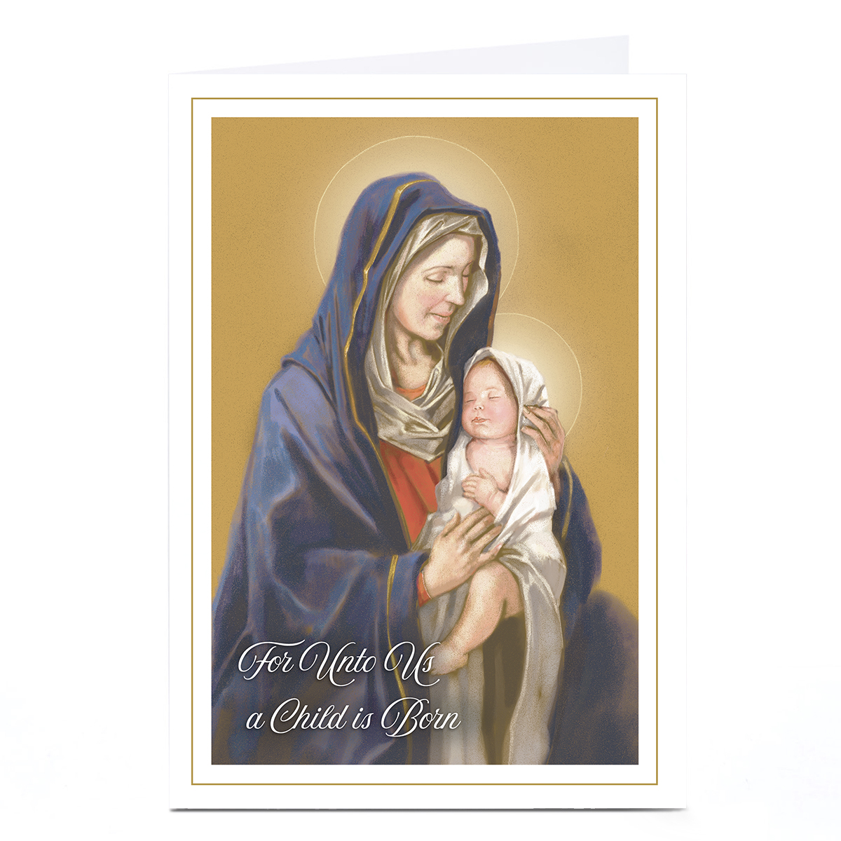 Christmas Card - For Unto Us a Child is Born