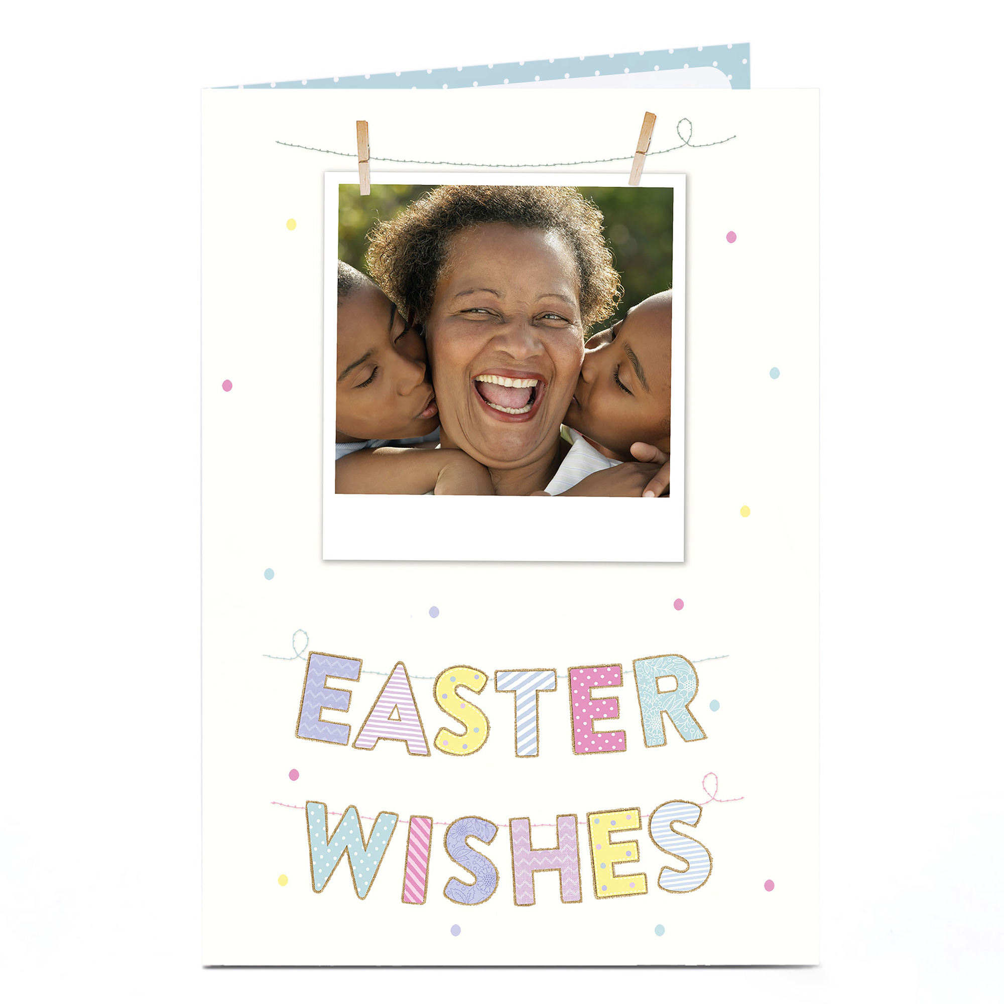 Photo Upload Easter Card - Polaroid Patterns