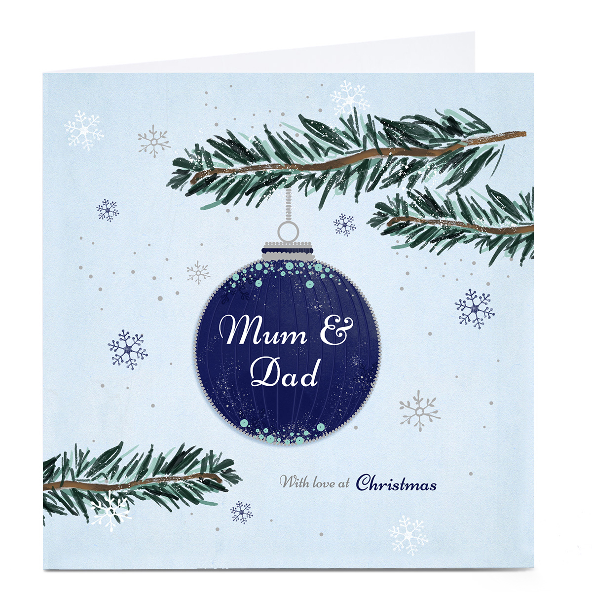 Personalised Christmas Card - With Love Bauble 