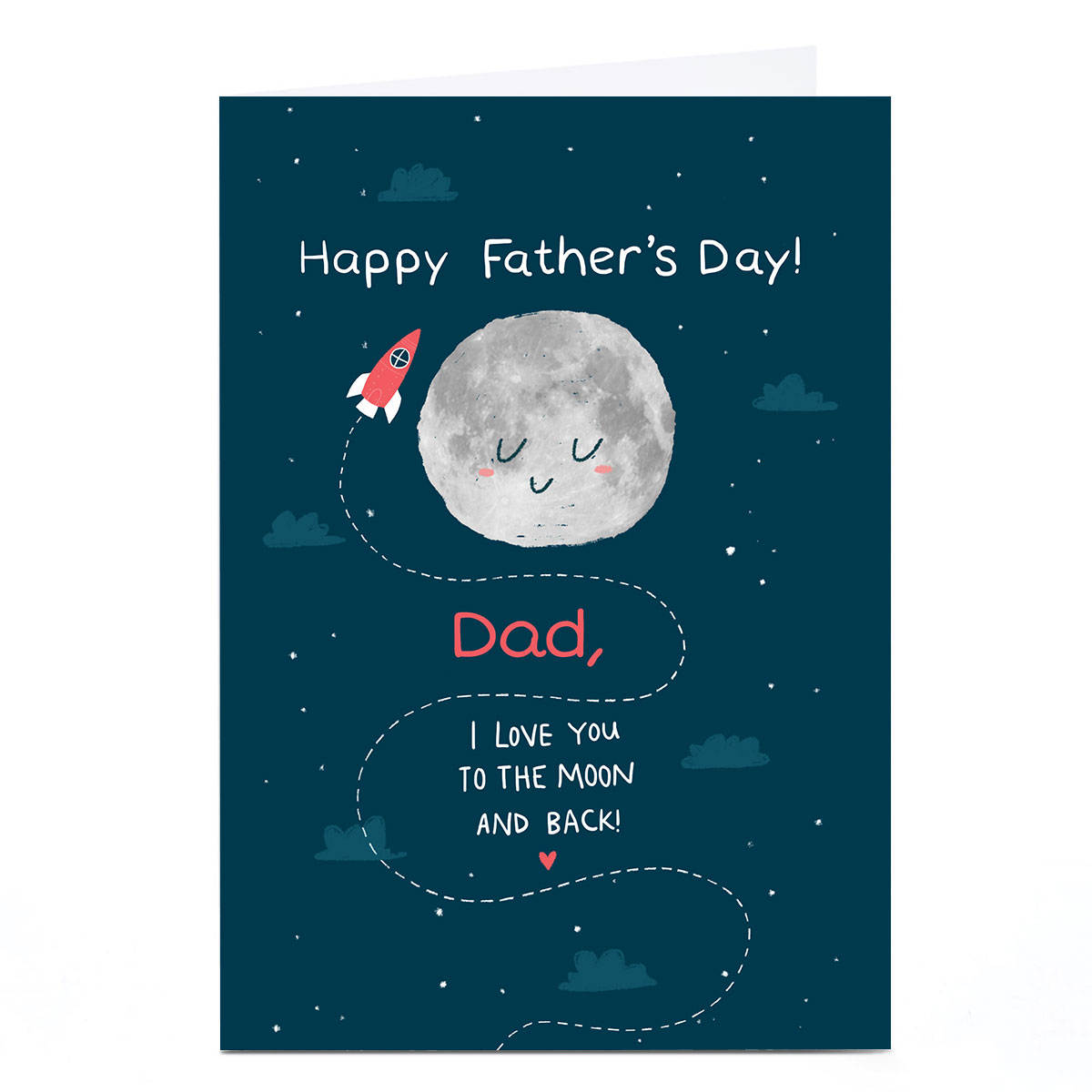 Personalised Hew Ma Father's Day Card - Moon, Editable Relation